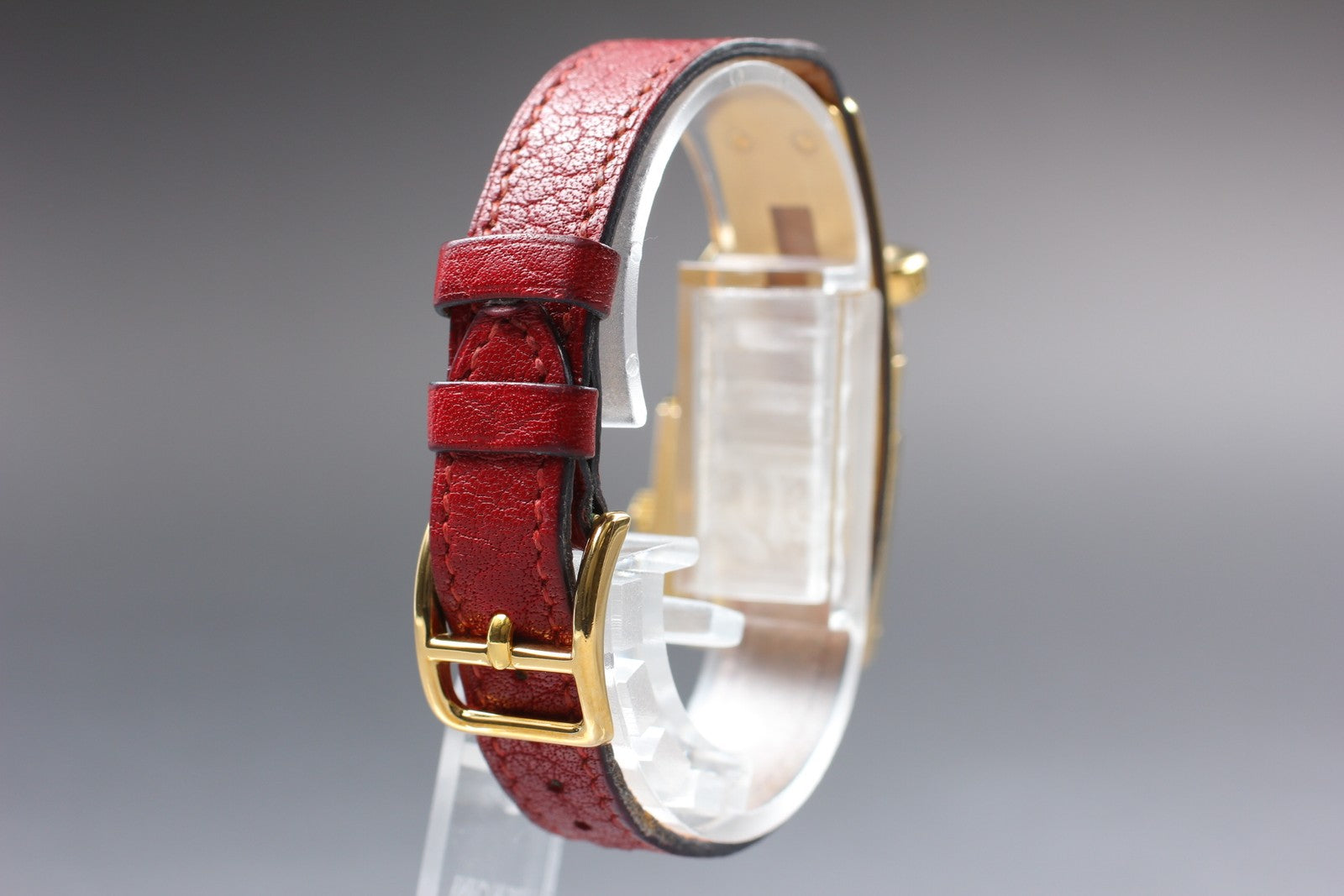 Vintage [Exc+5 Box] HERMES Kelly Watch Gold Red "U" Woman's Quartz Watch JAPAN