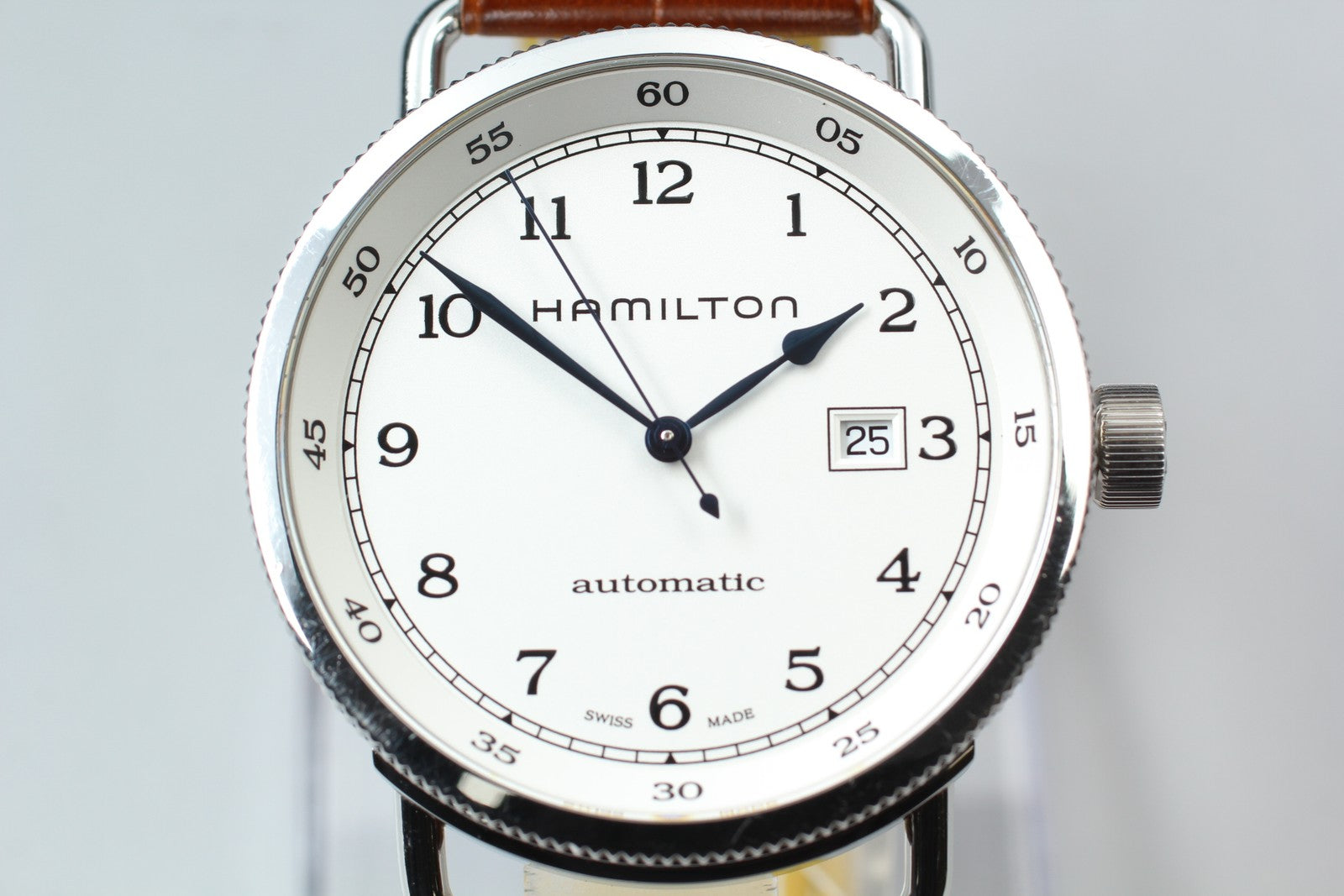 Hamilton Khaki Pioneer H777150 43mm White Dial Brown Automatic Men's Watch [Box]