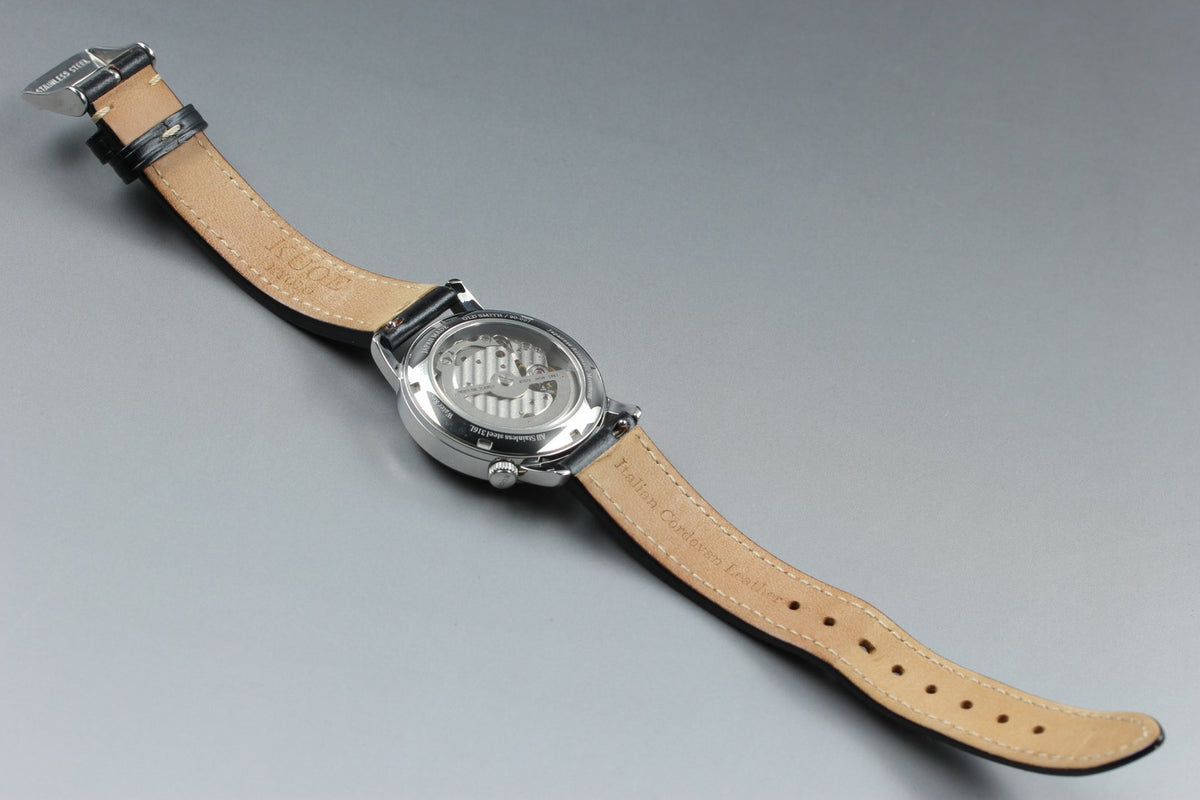 KUOE KYOTO OLD SMITH 90-007﻿ Silver Black 34mm Automatic Men's Watch JAPAN [Box]