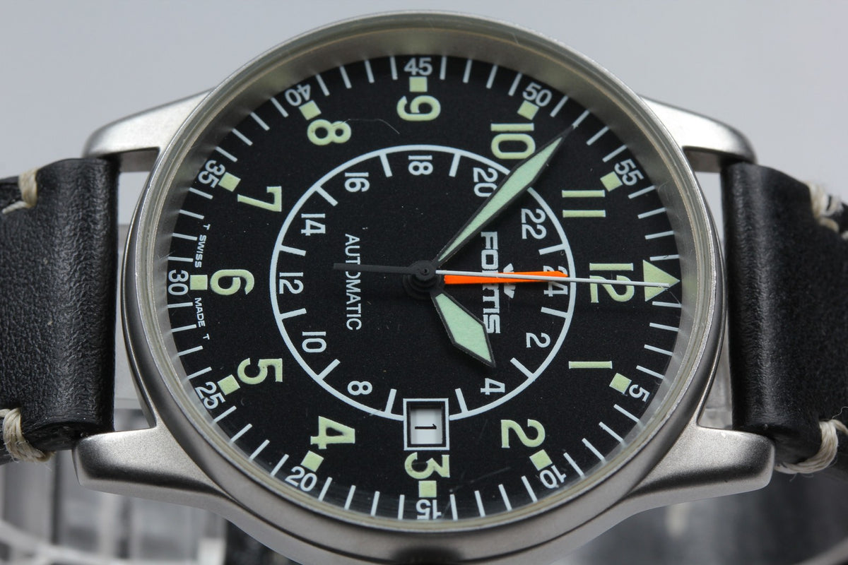 FORTIS Flieger GMT Aviator Pilot 596.10.148 Automatic Black Men's Watch 40mm JP