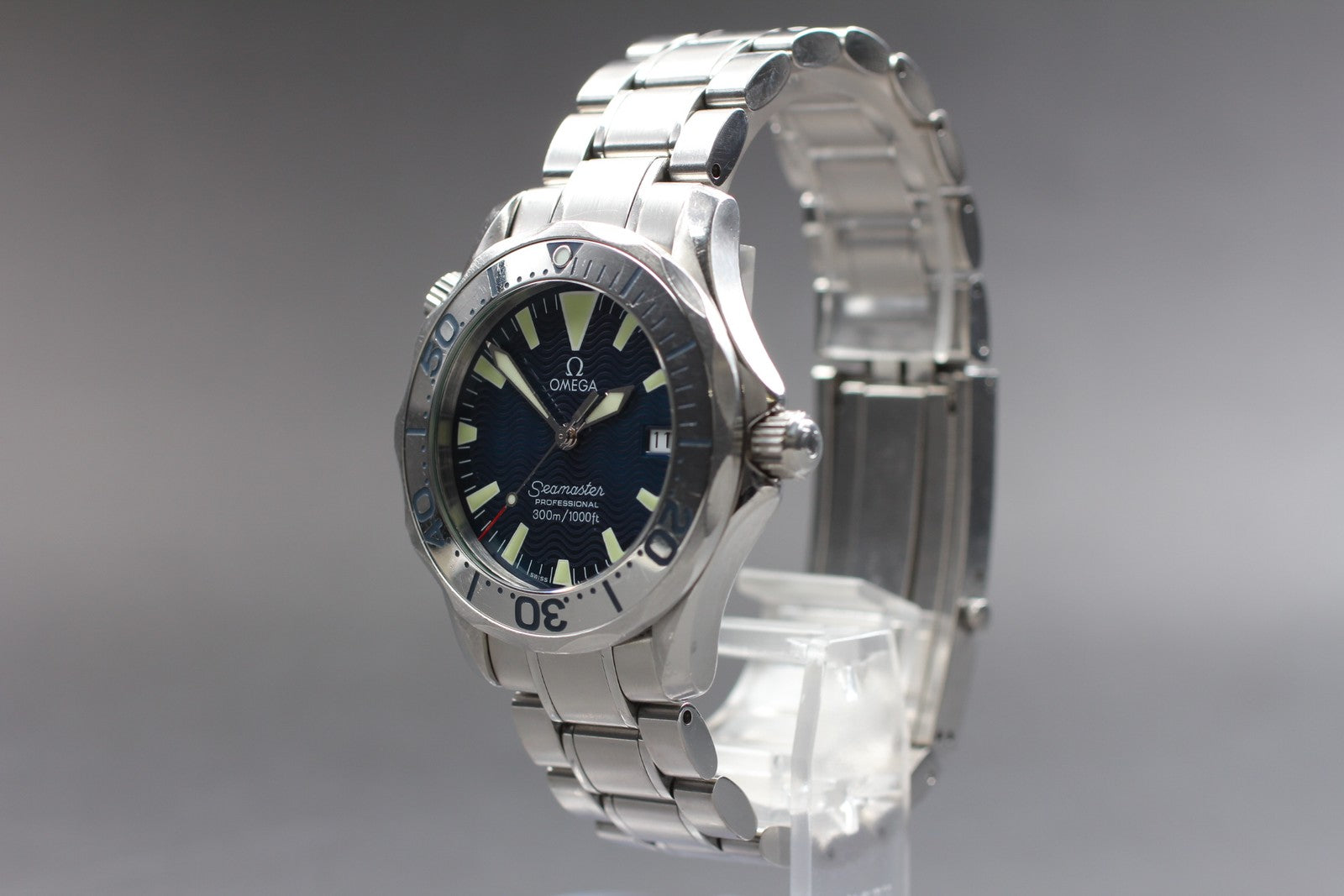 [Exc+5] OMEGA Seamaster 300M 2263.80 Blue Dial Quartz 36mm Men's Watch JAPAN