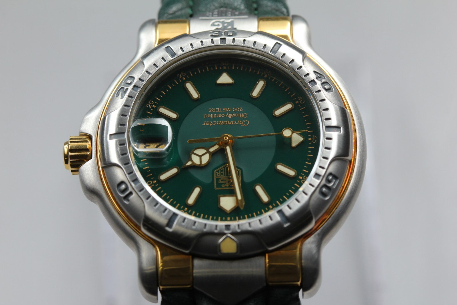 Exc+5*Box TAG HEUER 6000 WH5153-K0 Green Dial Automatic Men's Watch 37mm JAPAN
