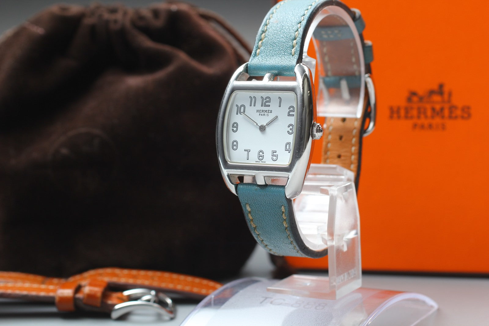 New Batt* HERMES Cape Cod Double Tour CT1.210 Quartz White Women's 27mm JAPAN