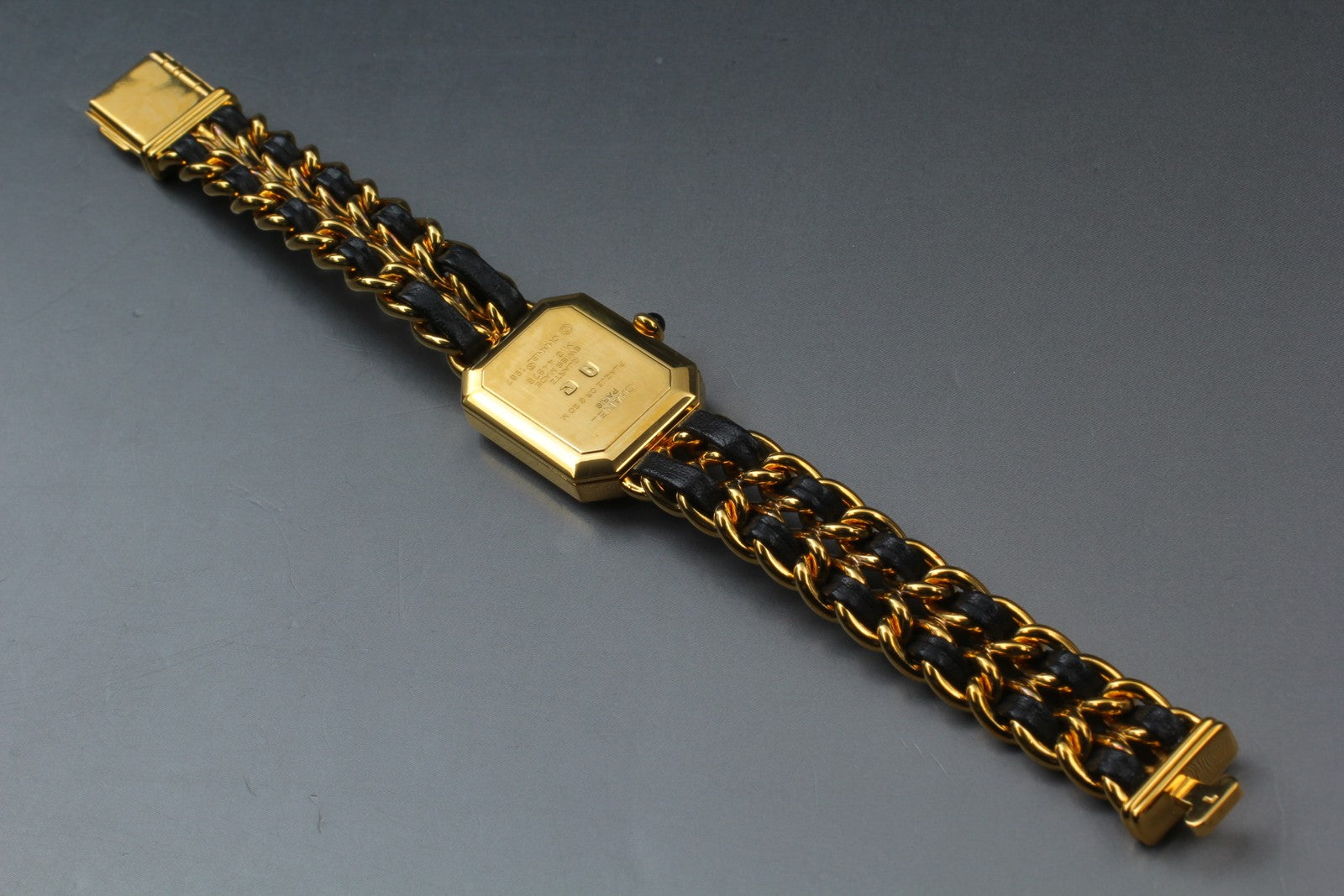 [Exc+5 Box] CHANEL Premiere L Size Black Dial 20mm Gold Quartz Women’s Watch