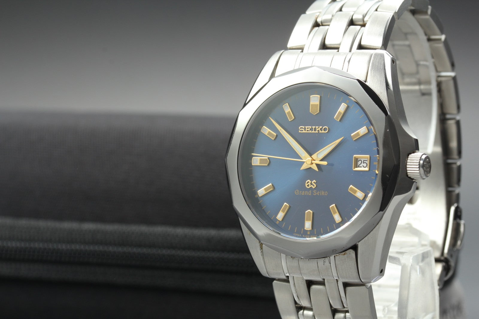 [Exc+5] Grand SEIKO GS 8J56-8000 SBGF003 Blue 36mm Men's Quartz Watch JAPAN