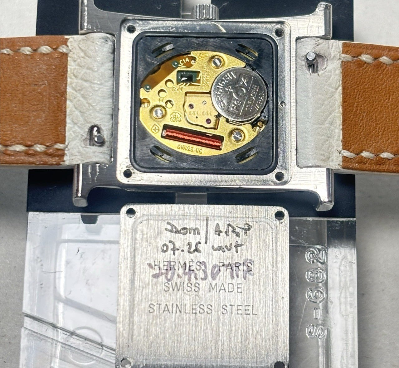 HERMES H Watch HH1.210 Silver Pink Dial 21mm Woman's Watch Quartz JAPAN