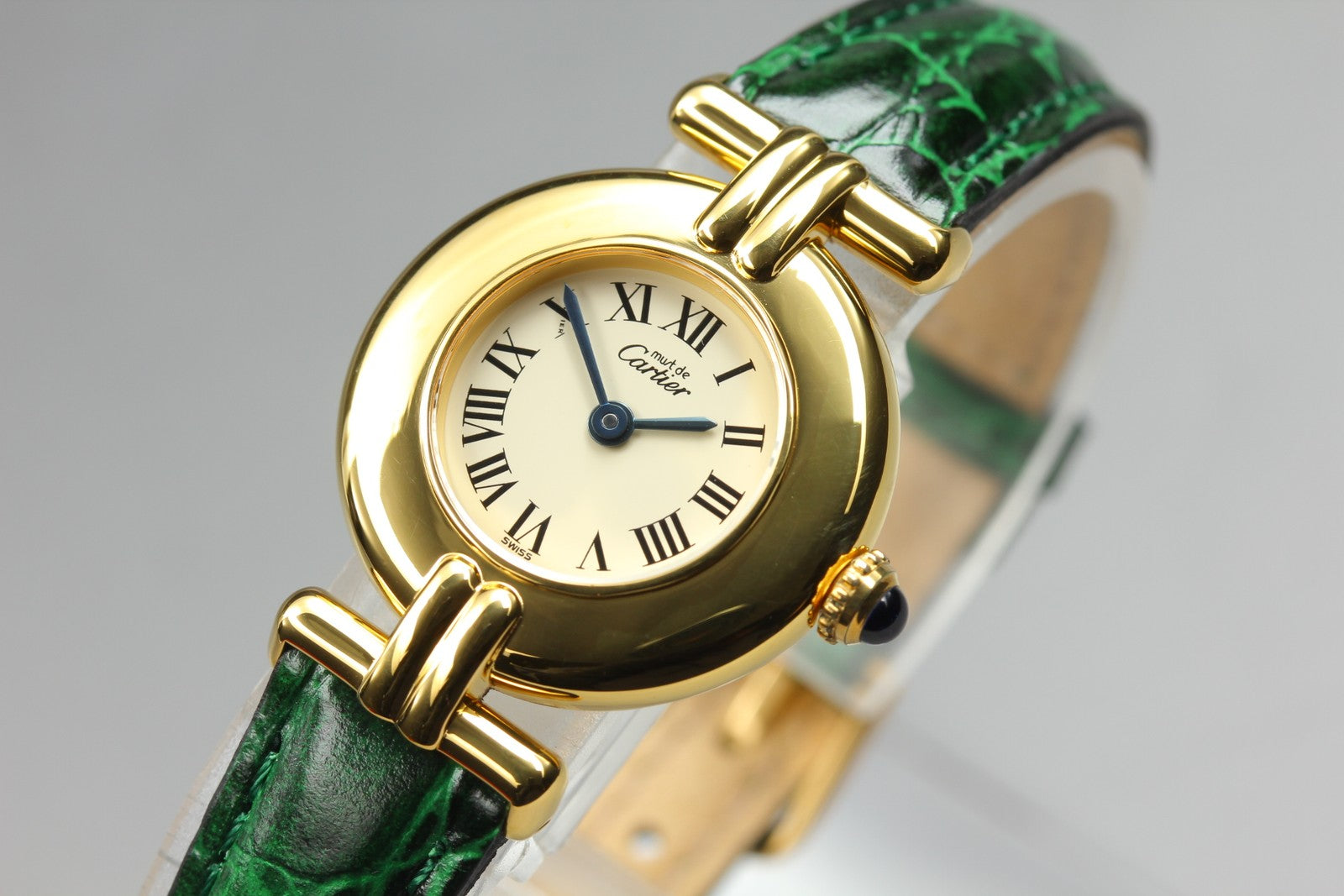Cartier Must Colisee Vermeil 590002 Green Gold Womens Quartz Watch Vintage [Box]
