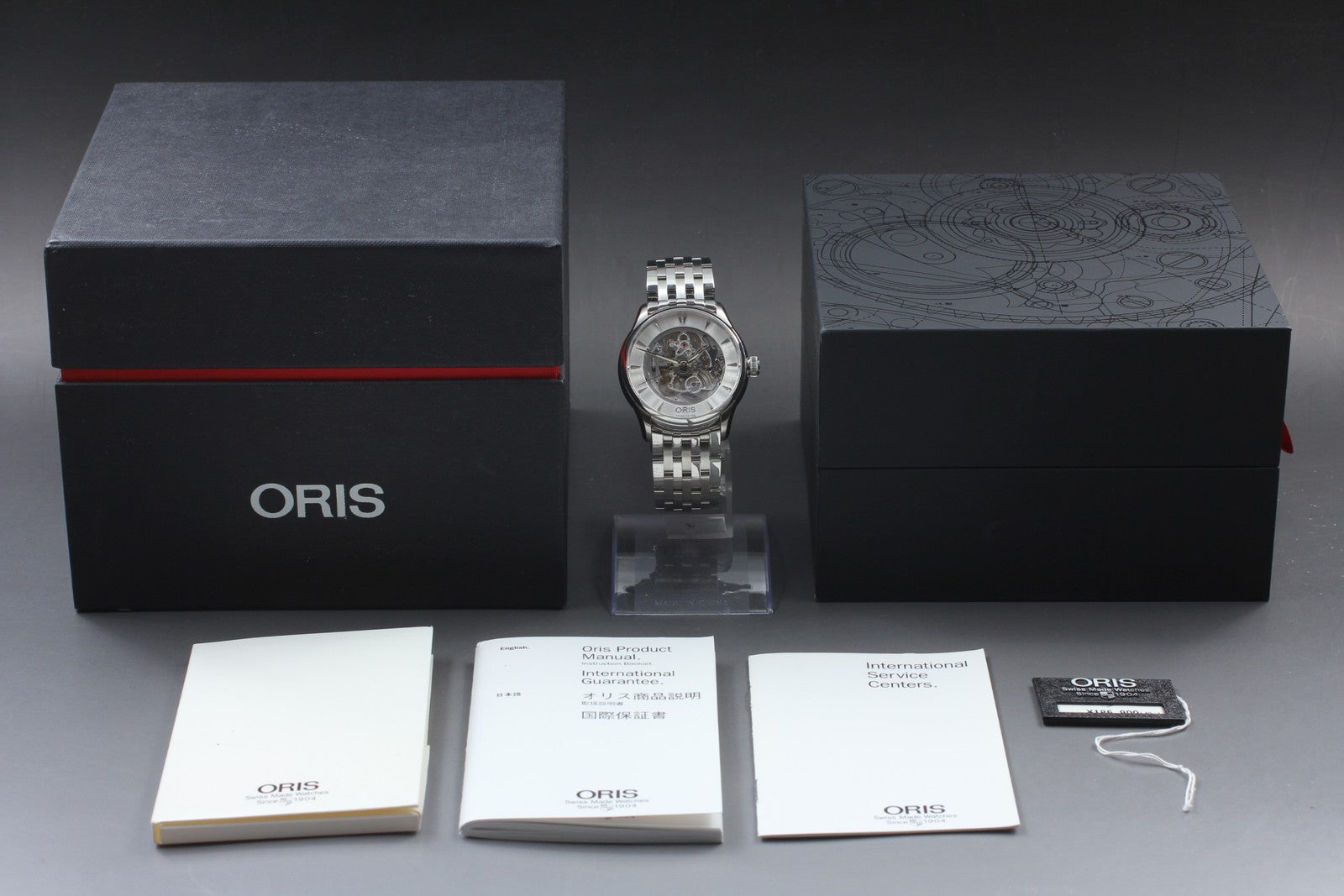 [N MINT]Box ORIS Artelier 7591-01 skeleton Dial Automatic Men's Watch 40mm JAPAN