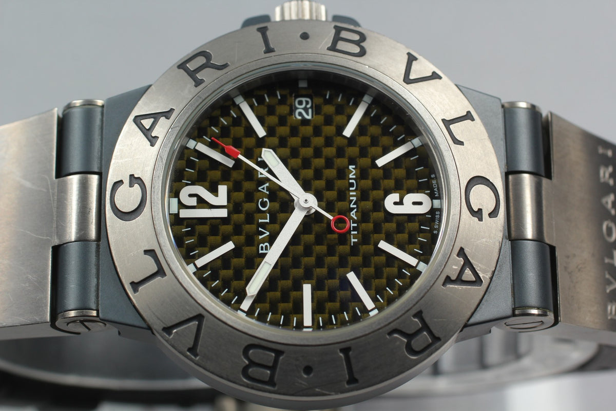 [Exc+5] BVLGARI Diagono TI38TA Titanium Automatic 38mm Black Men's Watch