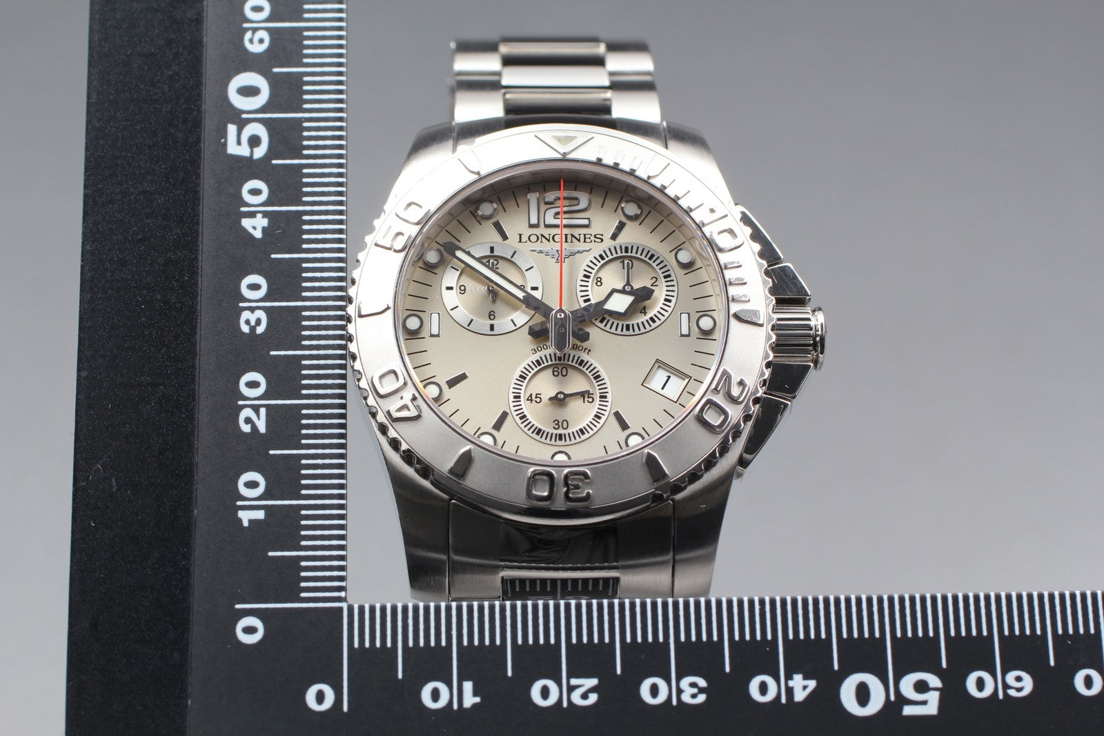 [Exc+5] LONGINES HydroConquest L3.672.4 Silver 40mm Qz Chronograph Men's Watch