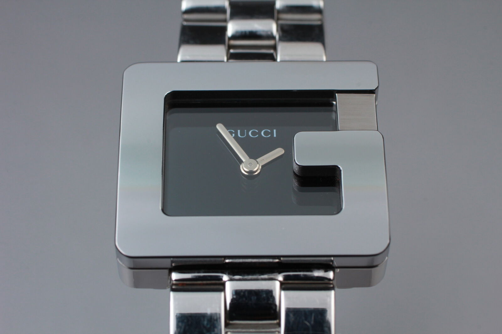 New Battery [Exc+5] Gucci 3600L G Face Black Dial Woman's Quartz Watch JAPAN