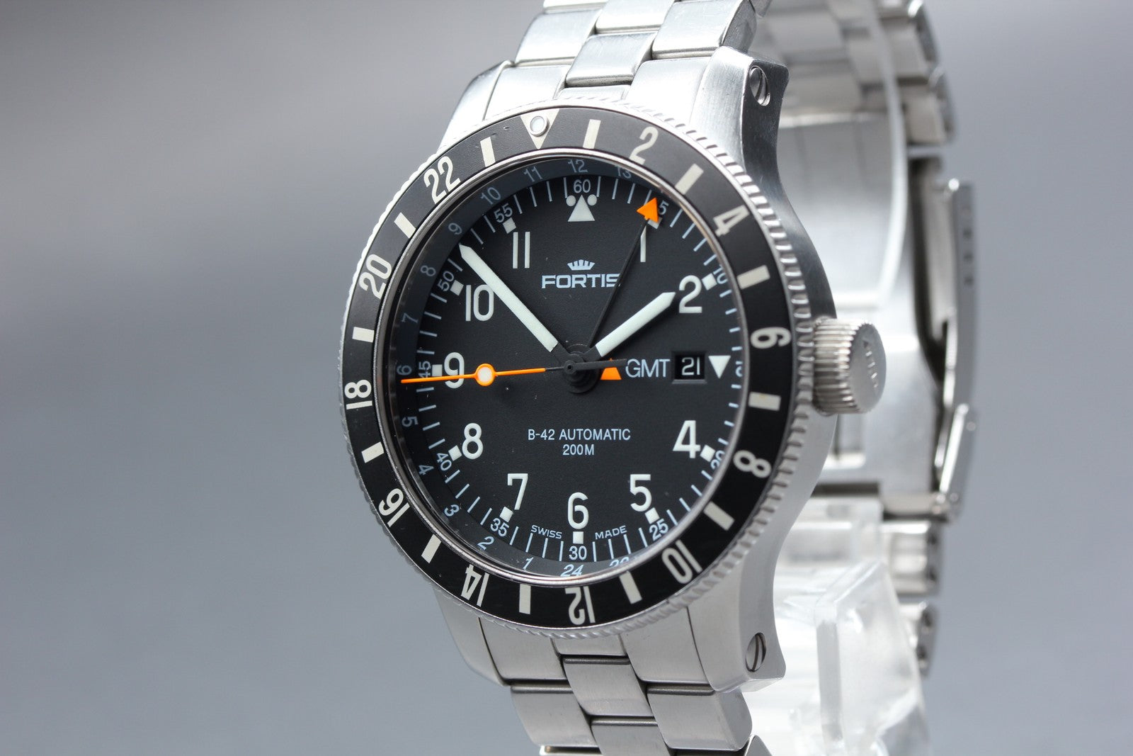 Overhauled FORTIS Cosmo Note 649.10.148.3 Automatic Men's Watch 44mm JAPAN