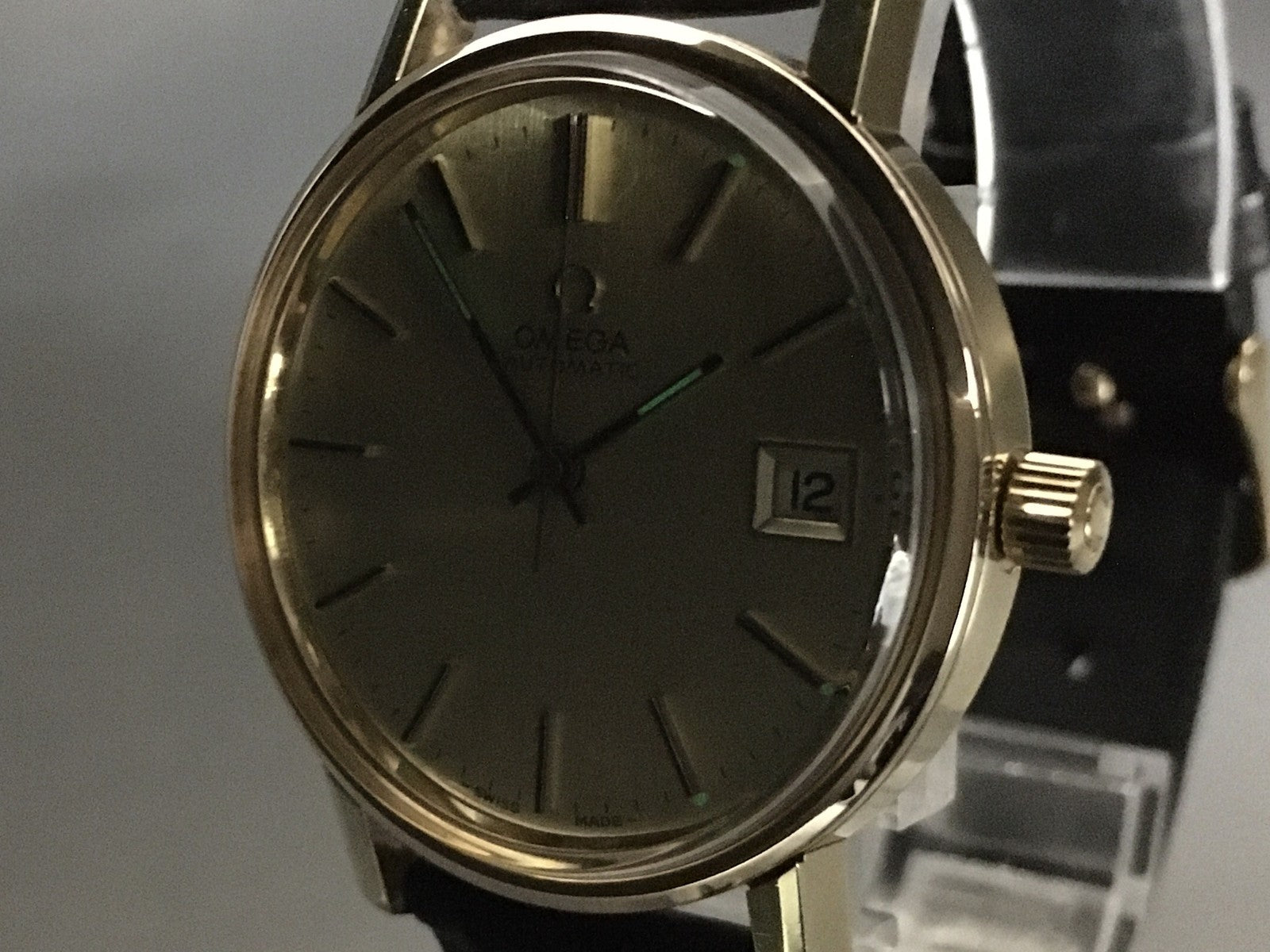 Vintage OMEGA Seamaster Gold 166.0202 Cal.1012 Date 34mm Automatic Men's Watch