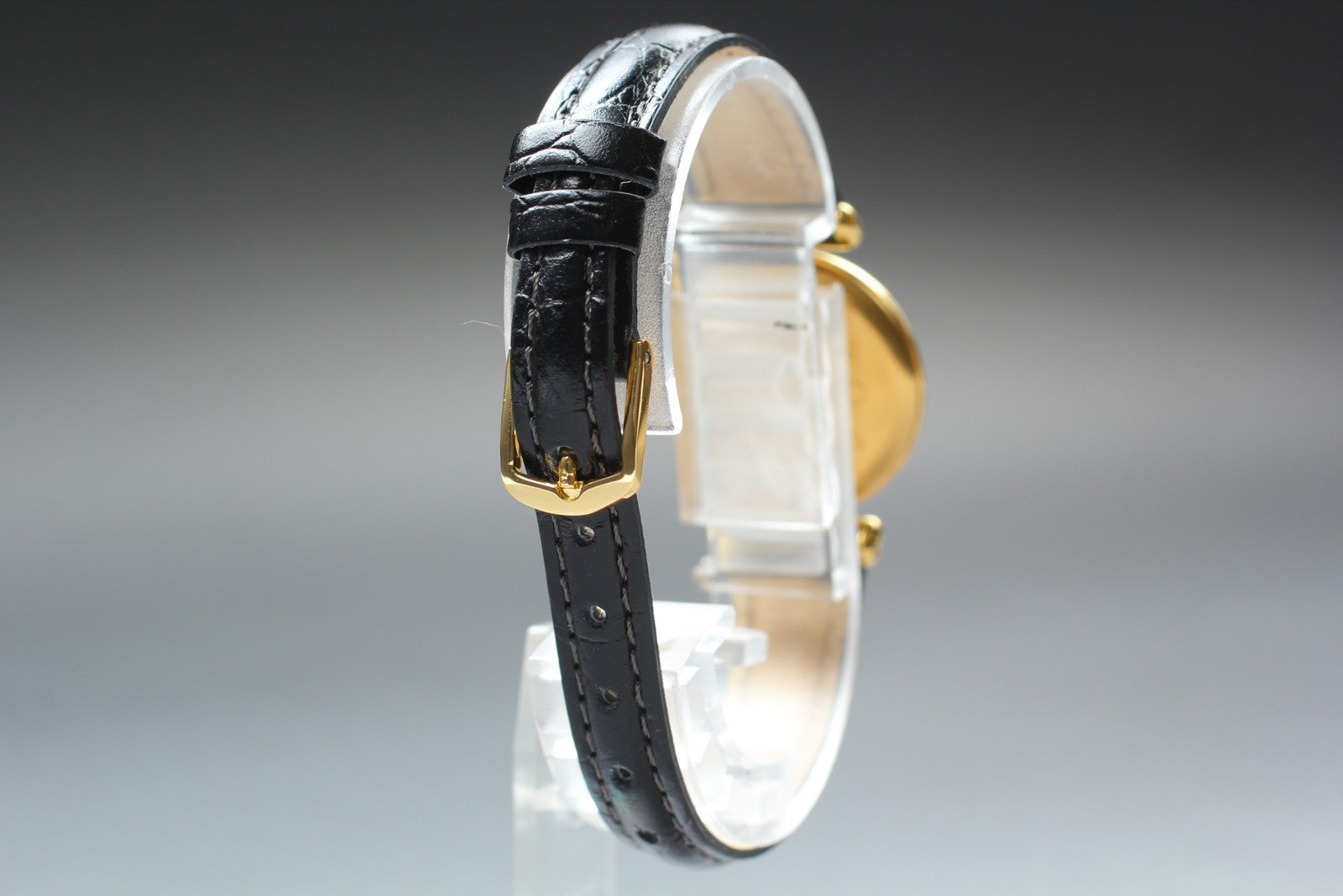Vintage [Near MINT] Cartier Must Colisee Vermeil 590002 Black Women's Qz Watch