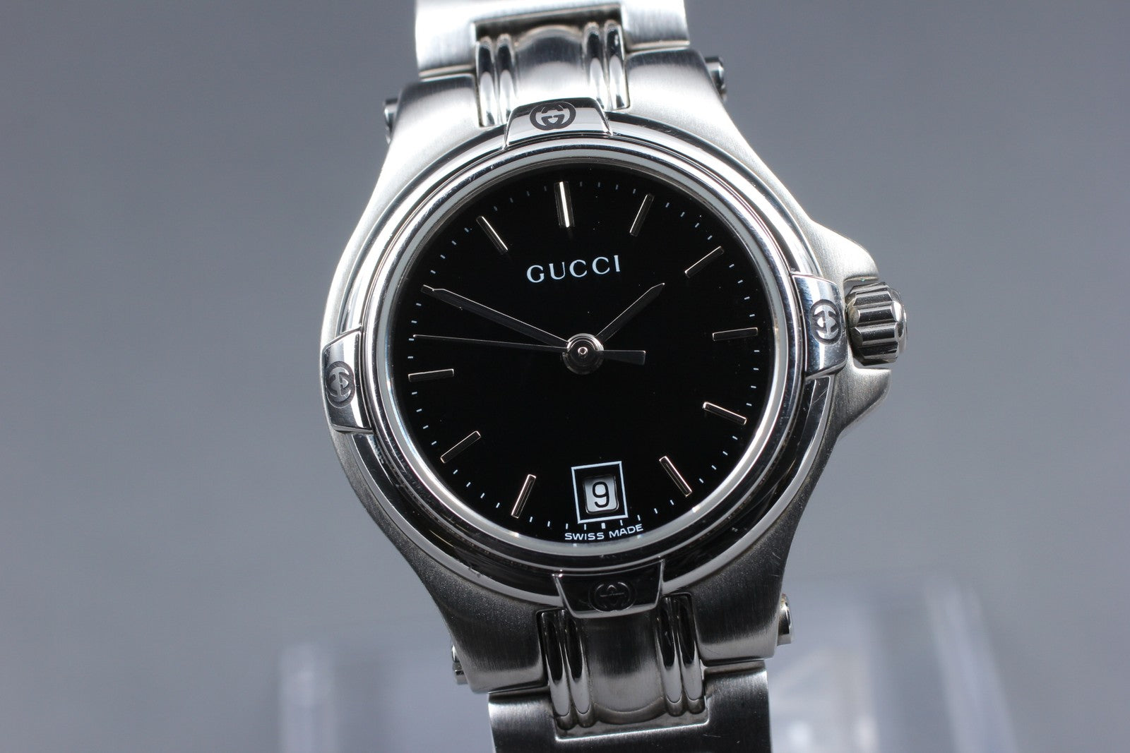 Vintage [Near MINT- Box] Gucci 9040L Black Dial Silver Women’s Quartz Watch