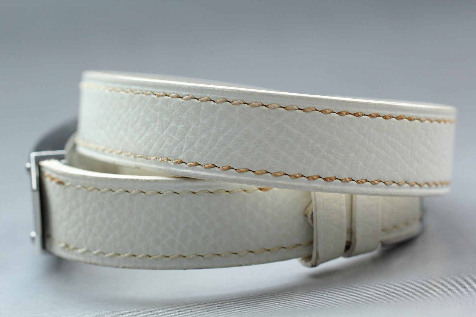 HERMES Kelly 2 Double Tour KT1.210 White 15mm "I" Quartz Women's Watch [w /Box]