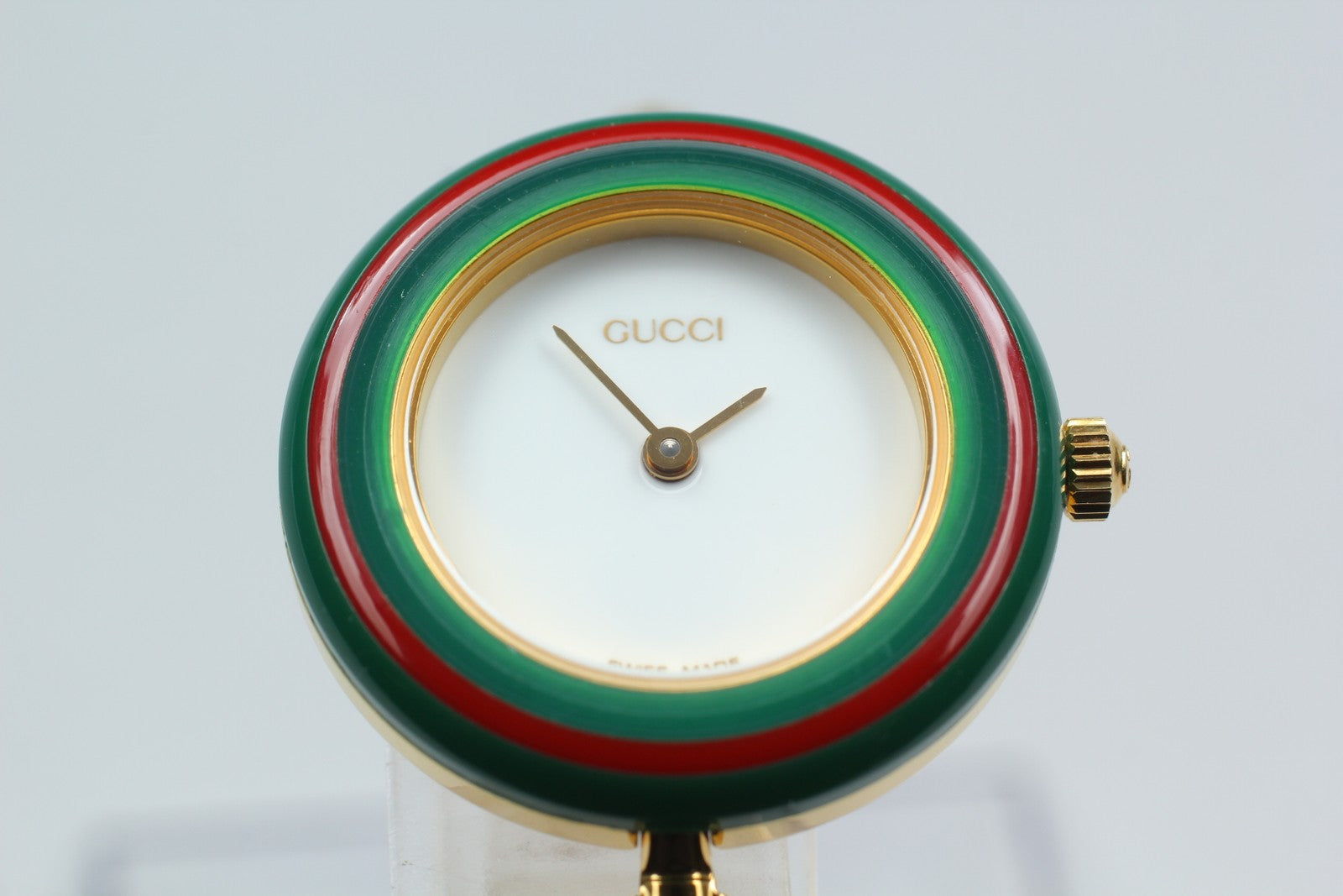 New Batt Vintage GUCCI Change Bezel 11/12.2 Quartz Women's Watch 25mm JAPAN Box