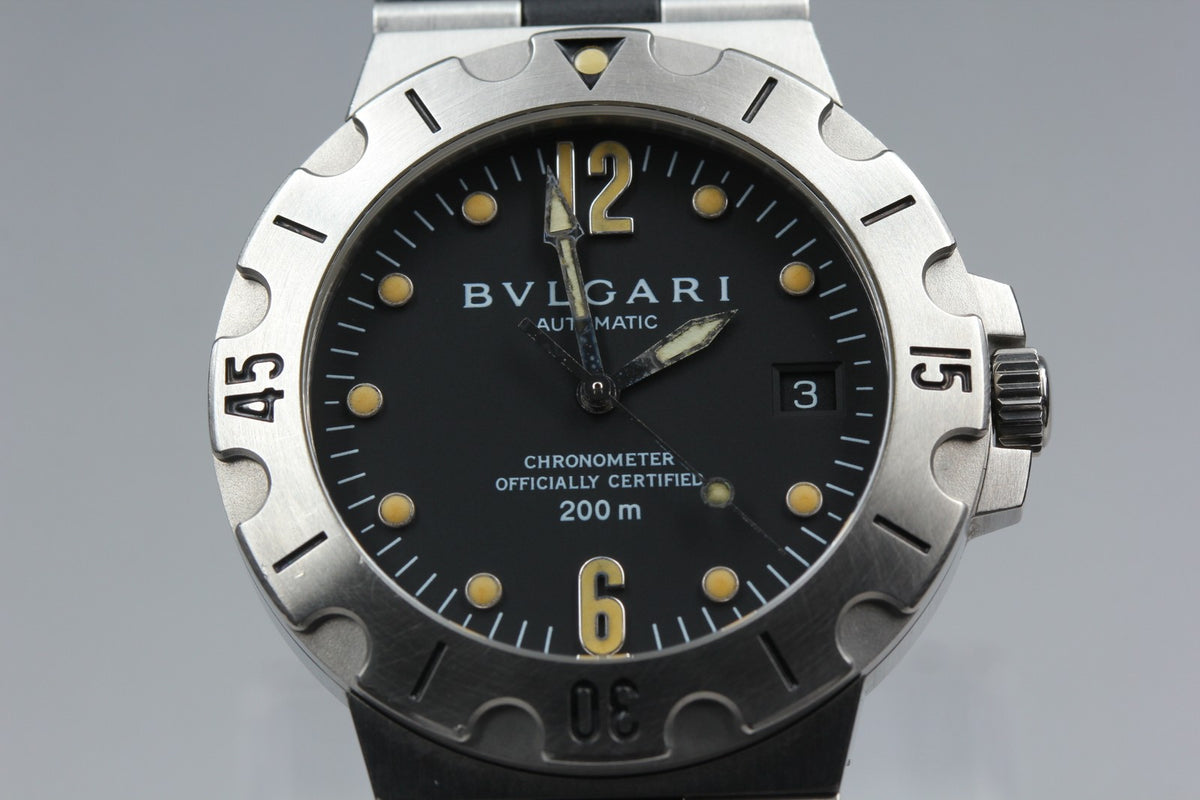 BVLGARI Diagono Scuba SD38S Black Dial Rubber 38mm Automatic Men's Watch [Box]