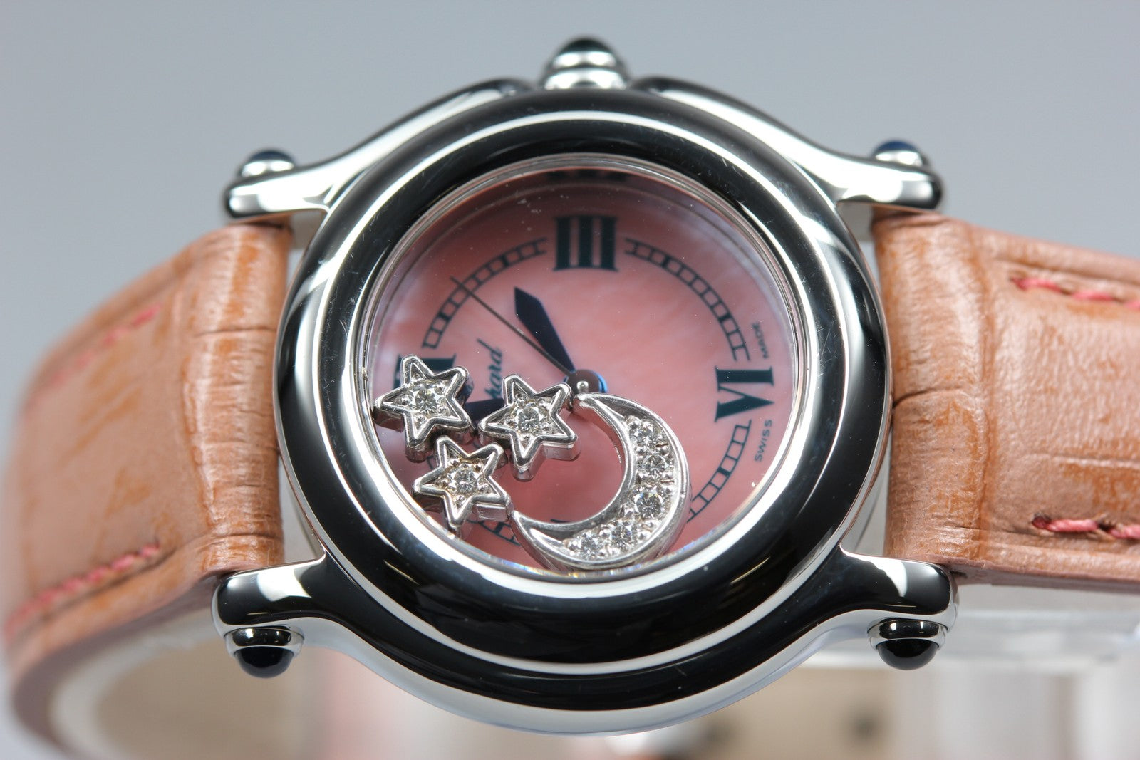 Chopard Happy Sport 27/8245-23 Moon Star Pink Diamond Quartz Women’s Watch [Box]