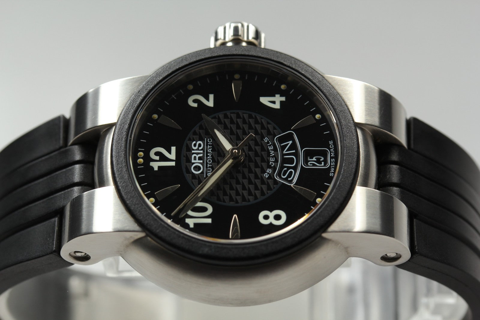 Exc+5*Box ORIS TT1 7523-44 Black Dial Automatic Day/Date Boy's Watch 37mm JAPAN