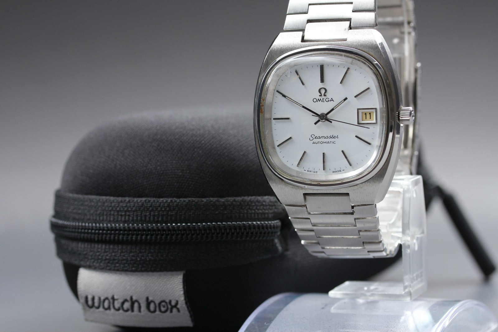 Vintage OMEGA Seamaster 166.0207 Silver Automatic Men's Watch 35mm JAPAN