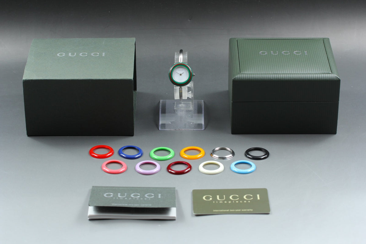 [Overhauled] Gucci Change Bezel 11/12.2L 12 Colors Silver Women's Watch 15.5cm