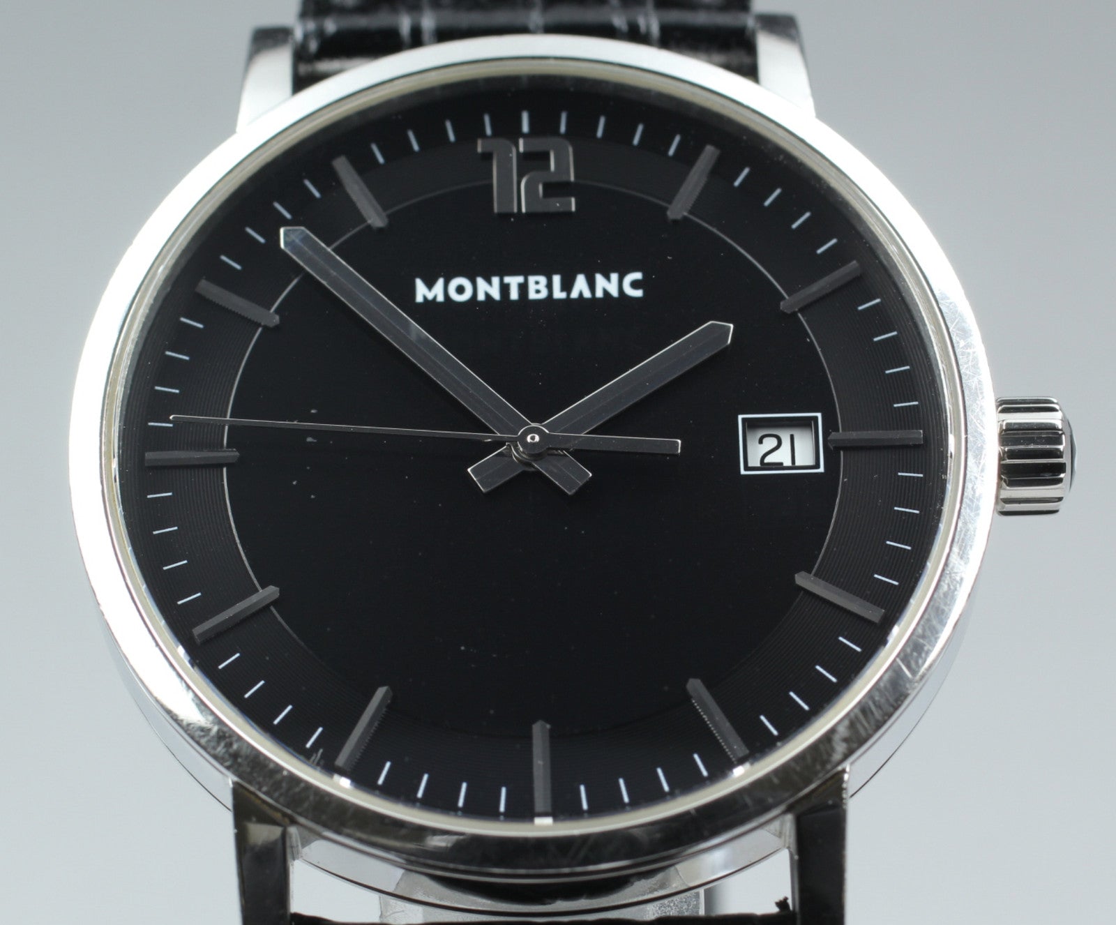 [Exc+5] Montblanc Summit 7093 Black Dial 39mm Date Quartz Men's Watch From JAPAN