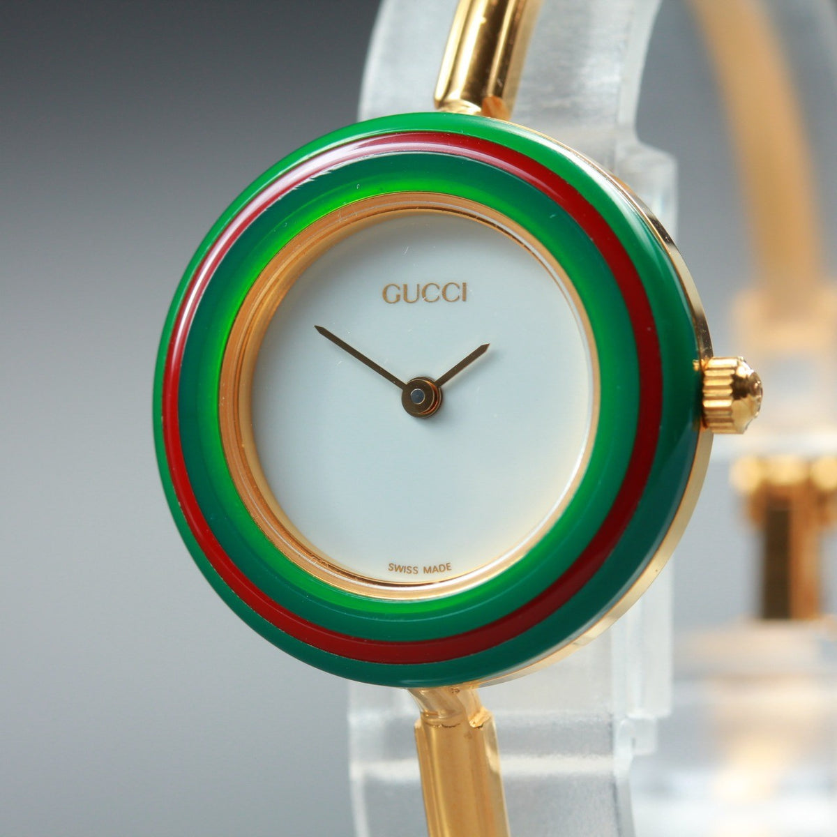 Vintage GUCCI Change Bezel 11/12.2 12Color Quartz Women's Watch JAPAN h-2335