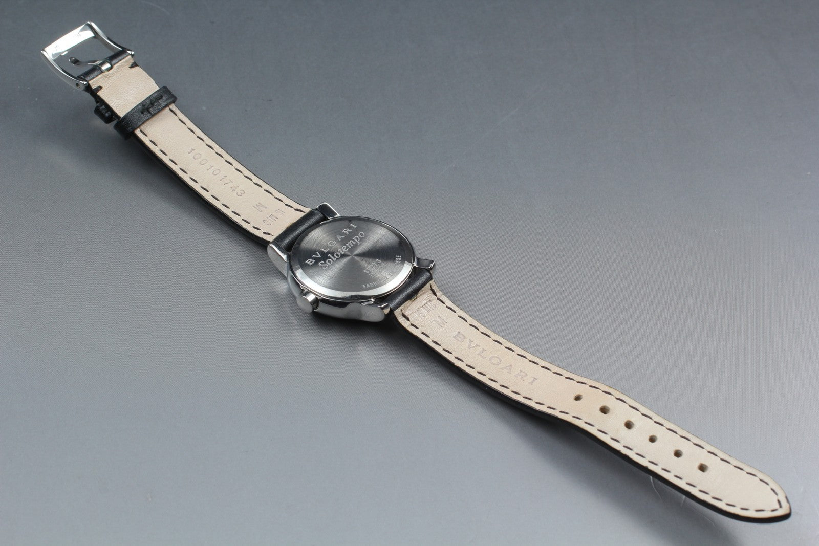 [Exc+5 Box] BVLGARI Solotempo ST29S Date Black Silver Women's Quartz Watch