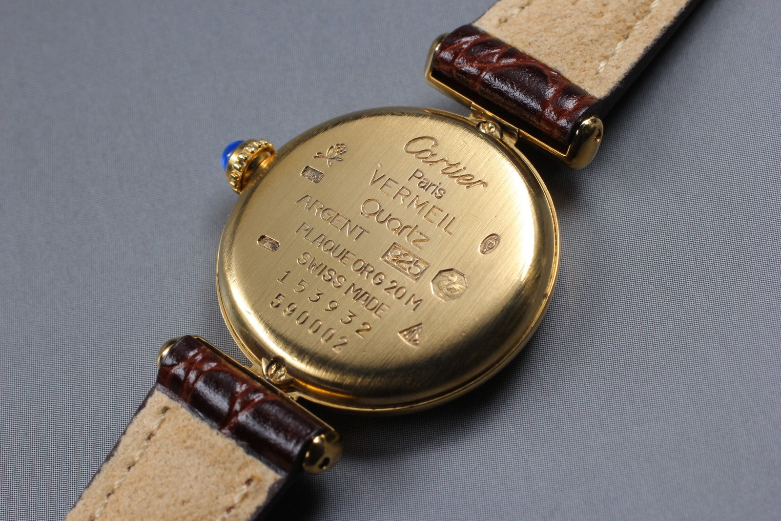 Vintage [Exc+5] Cartier Must Colisee Vermeil 590002 Gold Brown Women's Qz Watch