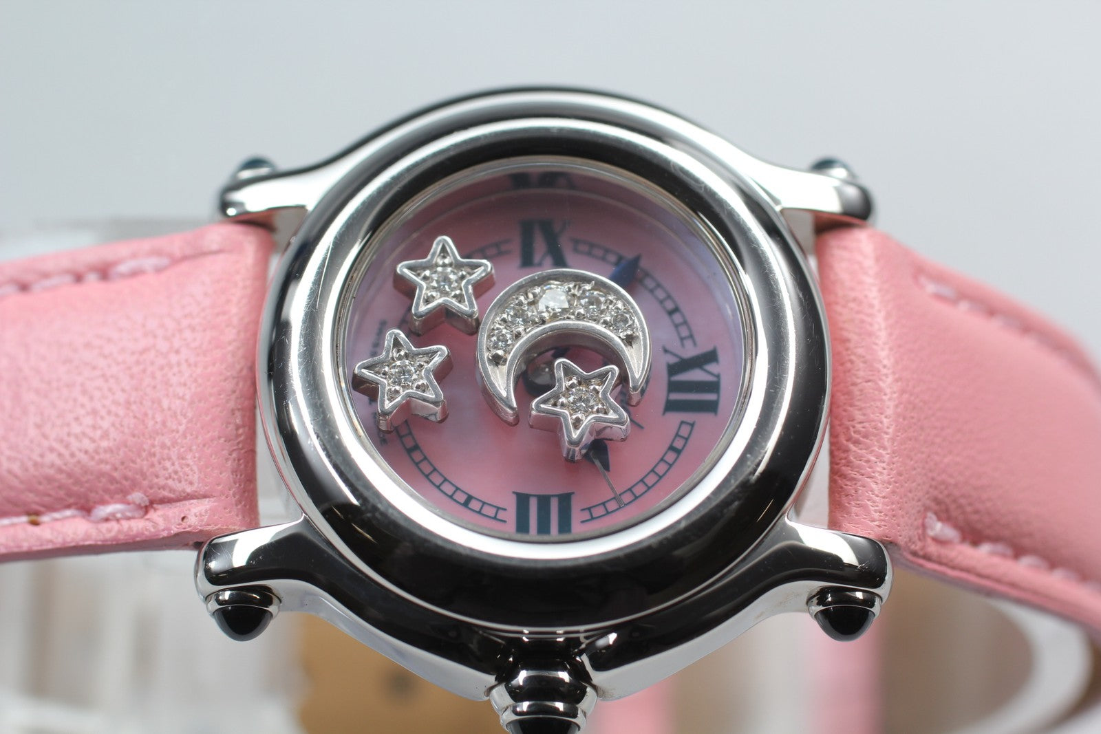 Chopard Happy Sport 27/8245-23 Moon Star Pink Diamond Quartz Women’s Watch [Box]