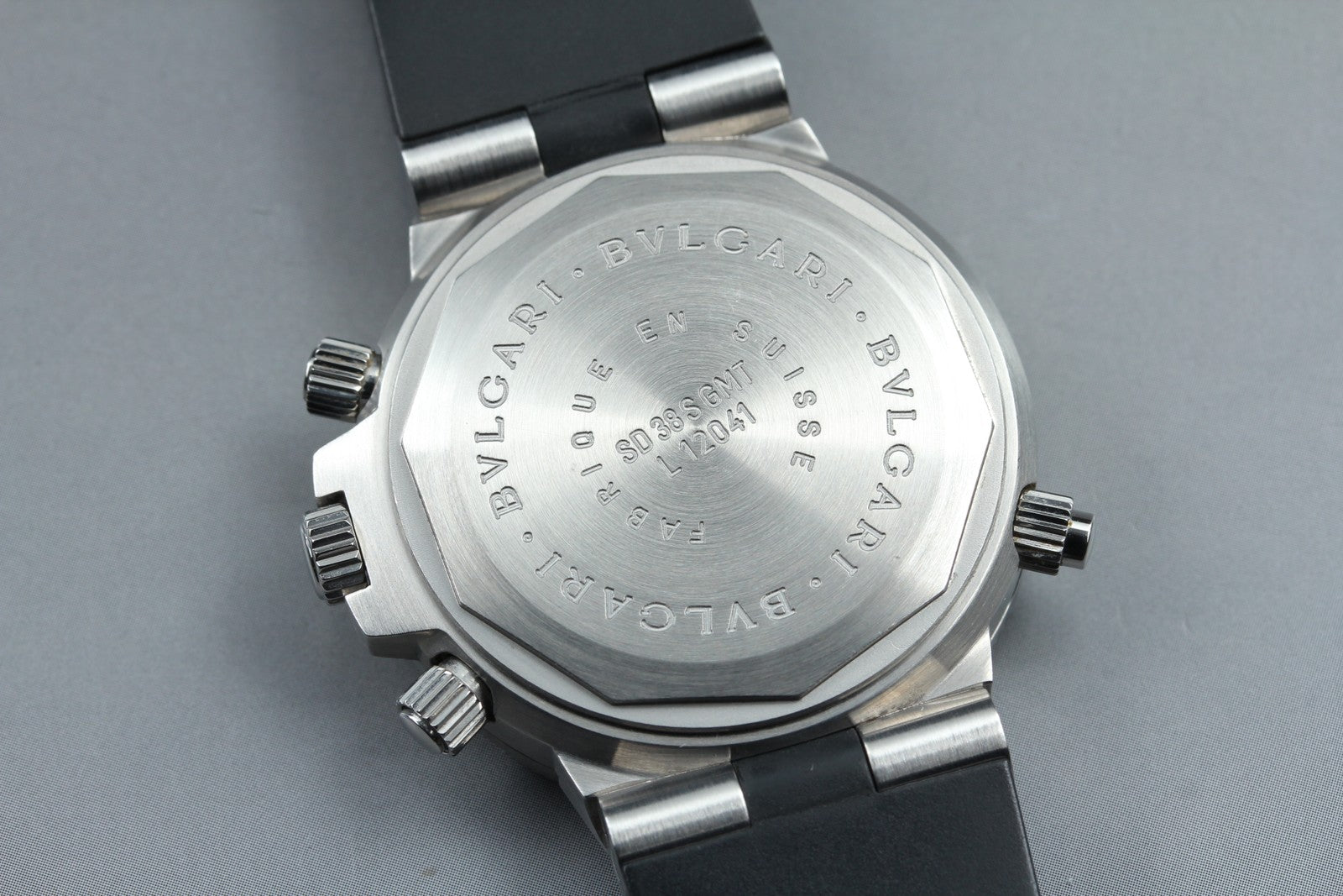 BVLGARI Diagono Scuba Automatic GMT Date Black Dial Men's Watch 38mm JAPAN Box