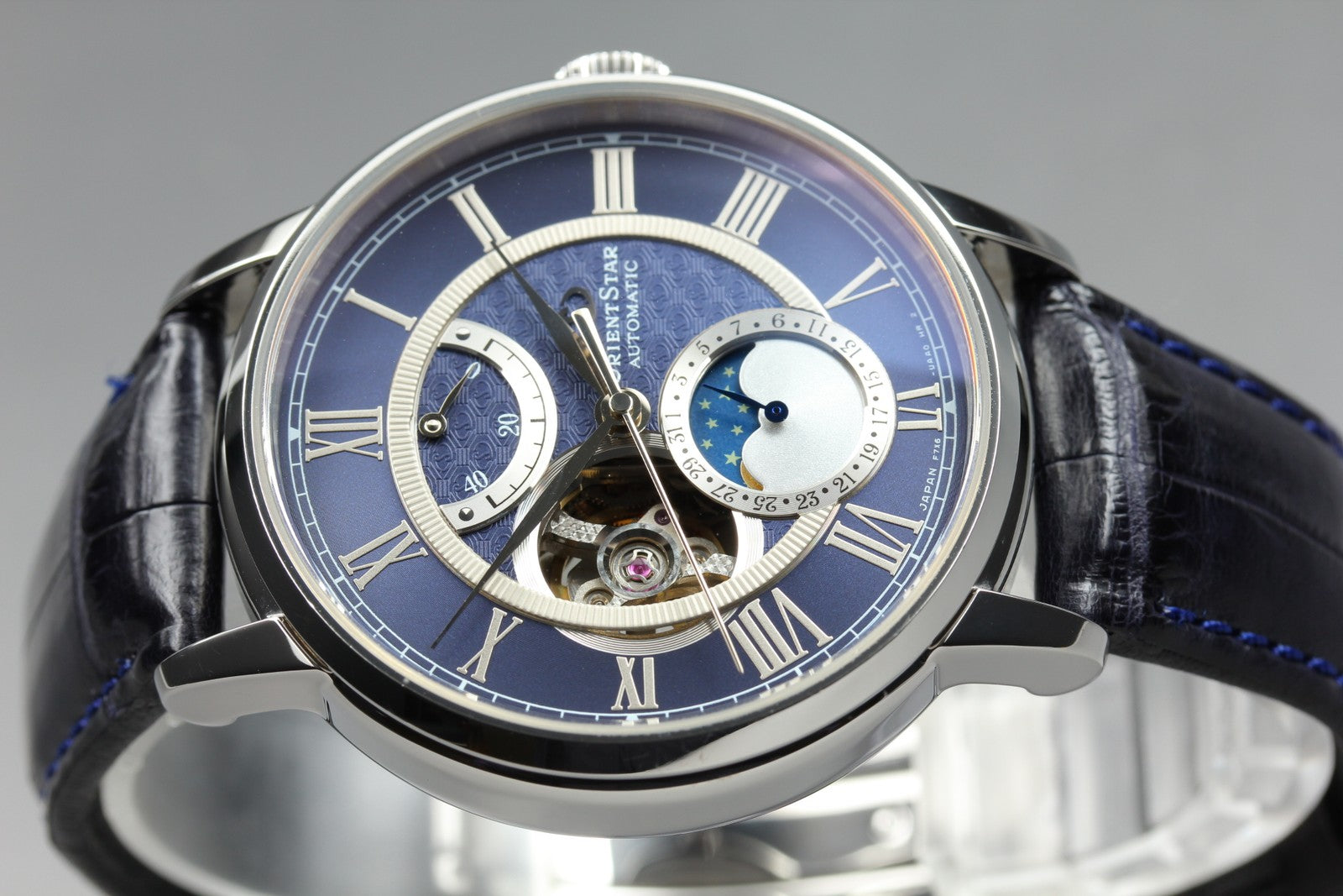 Orient Star Mechanical Moon Phase F7X6-UAA0 Blue Automatic Men's Watch [Box]
