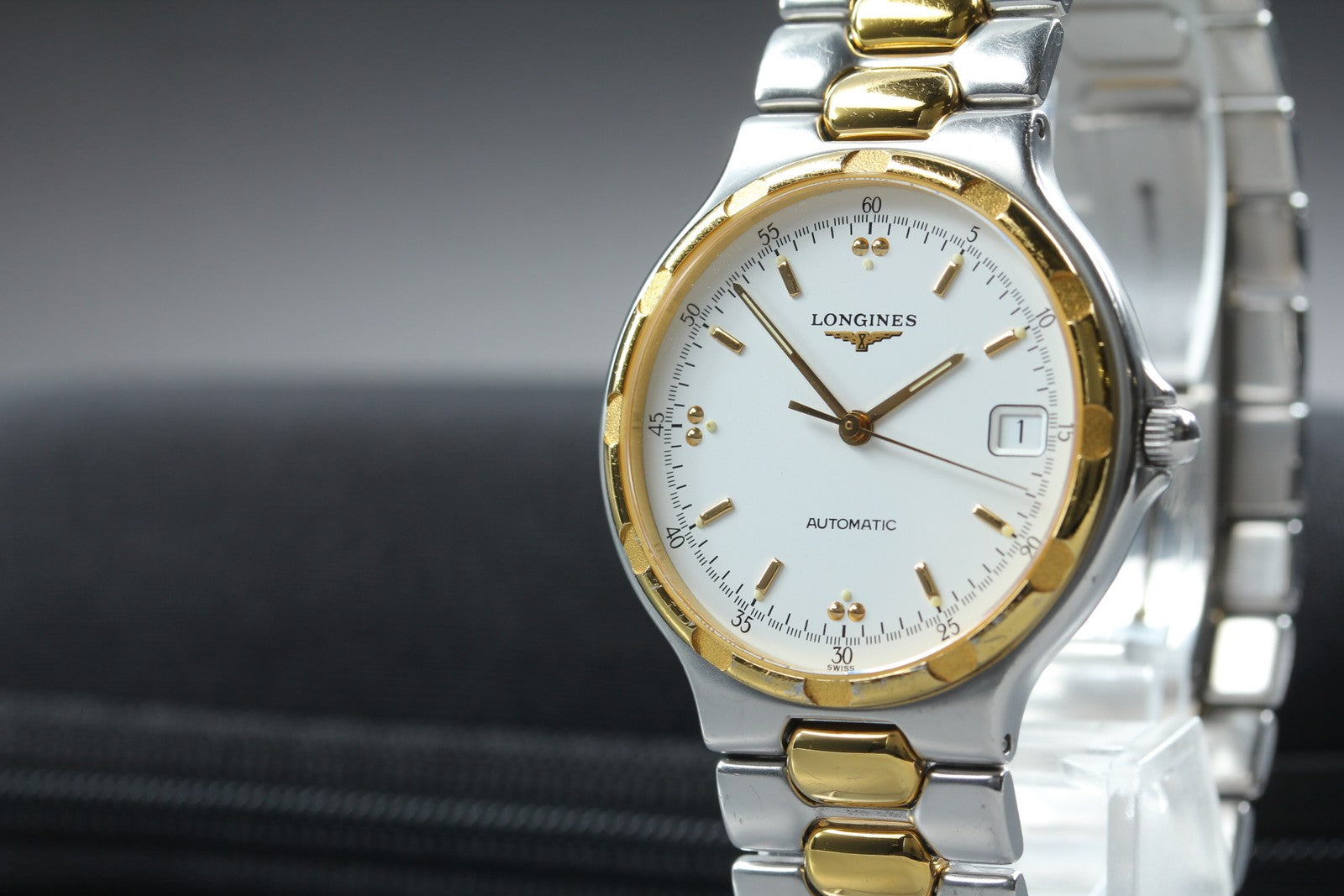Longines Conquest L1.620.3 Date 35mm Automatic Gold Silver Men's Watch