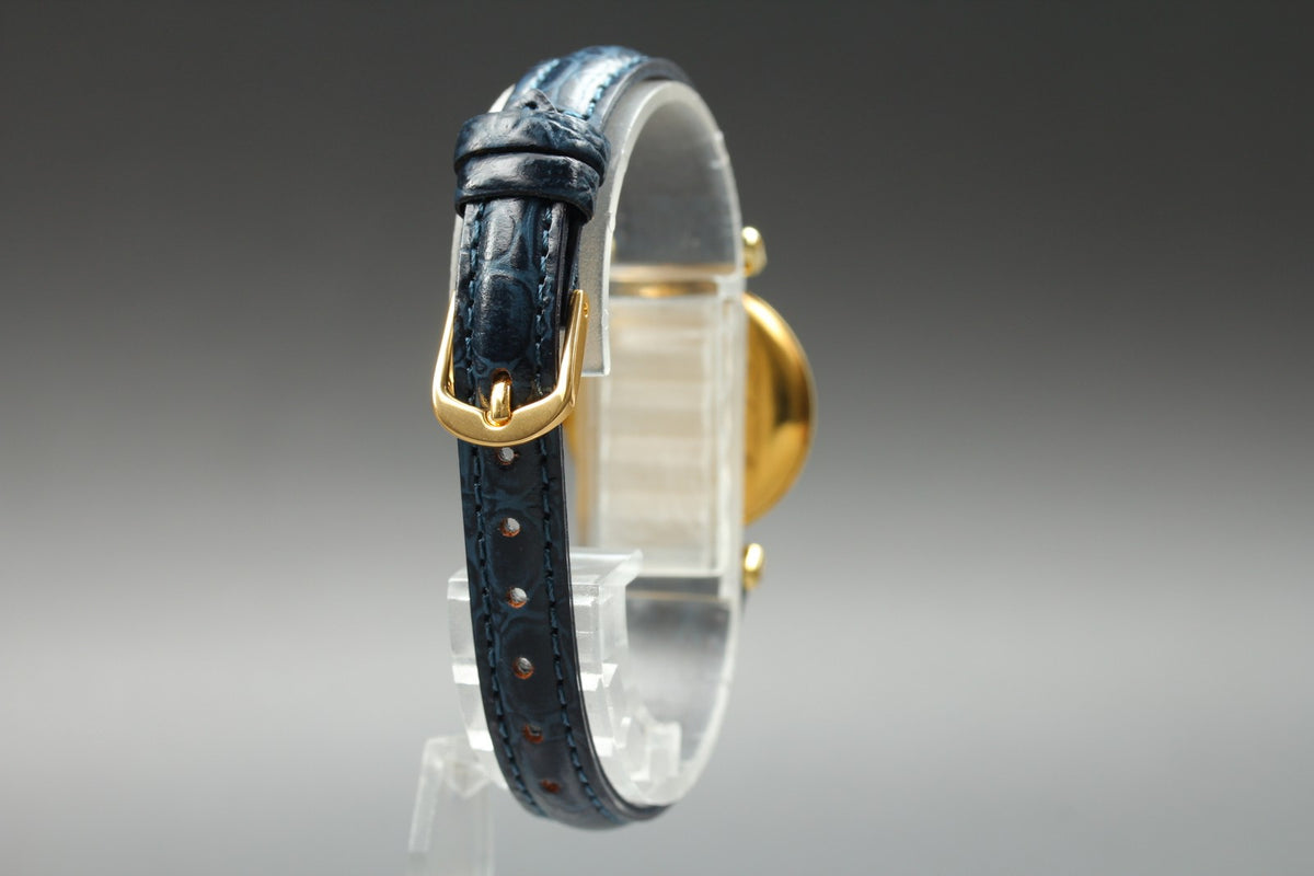Cartier Must Colisee Vermeil 590002 Blue Gold Women's Quartz Watch Vintage [Box]