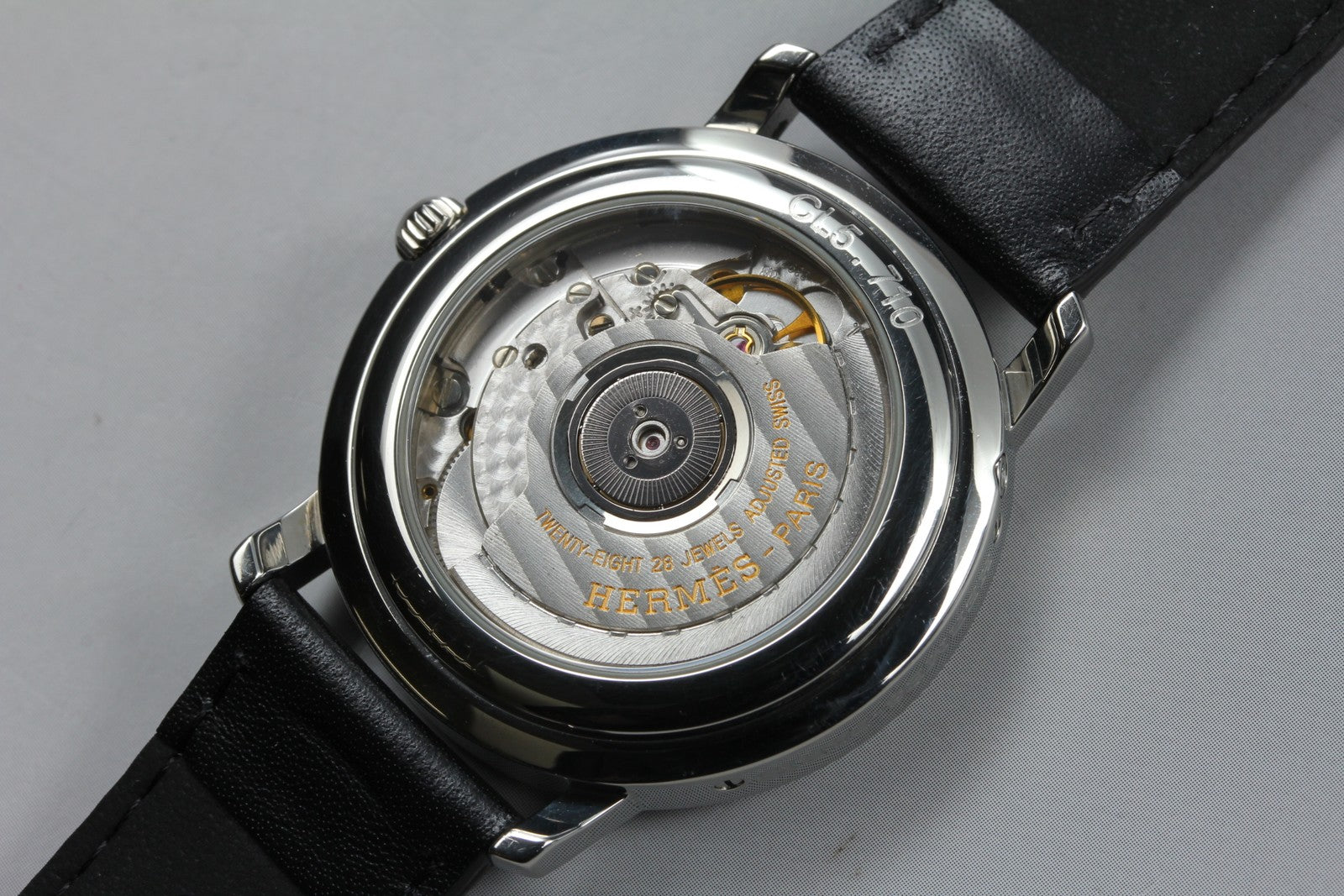 HERMES Clipper CL5.710 GMT Automatic White Dial Date Men's Watch 36mm JAPAN