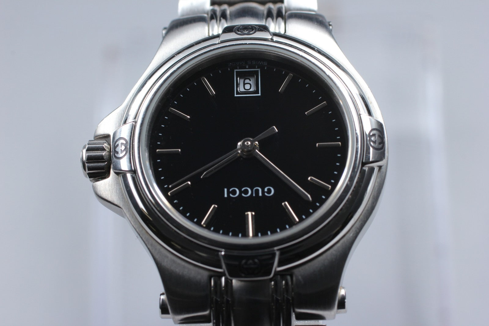 Vintage [Near MINT- Box] Gucci 9040L Black Dial Silver Women’s Quartz Watch