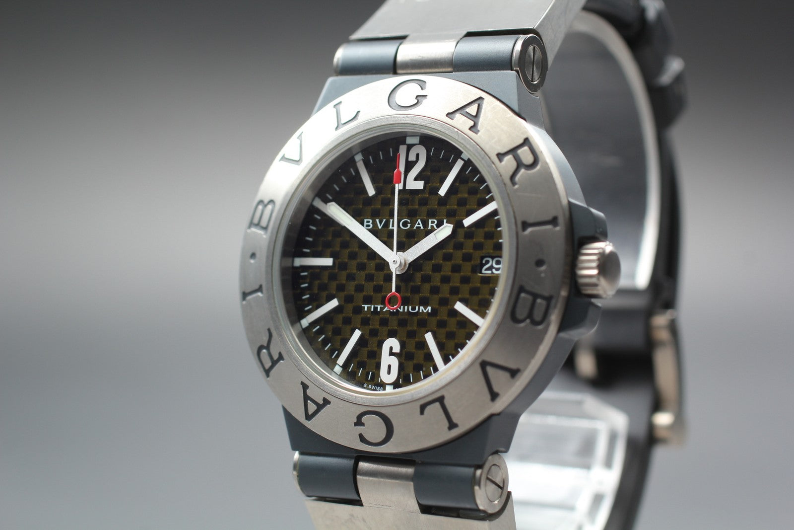 [Exc+5] BVLGARI Diagono TI38TA Titanium Automatic 38mm Black Men's Watch