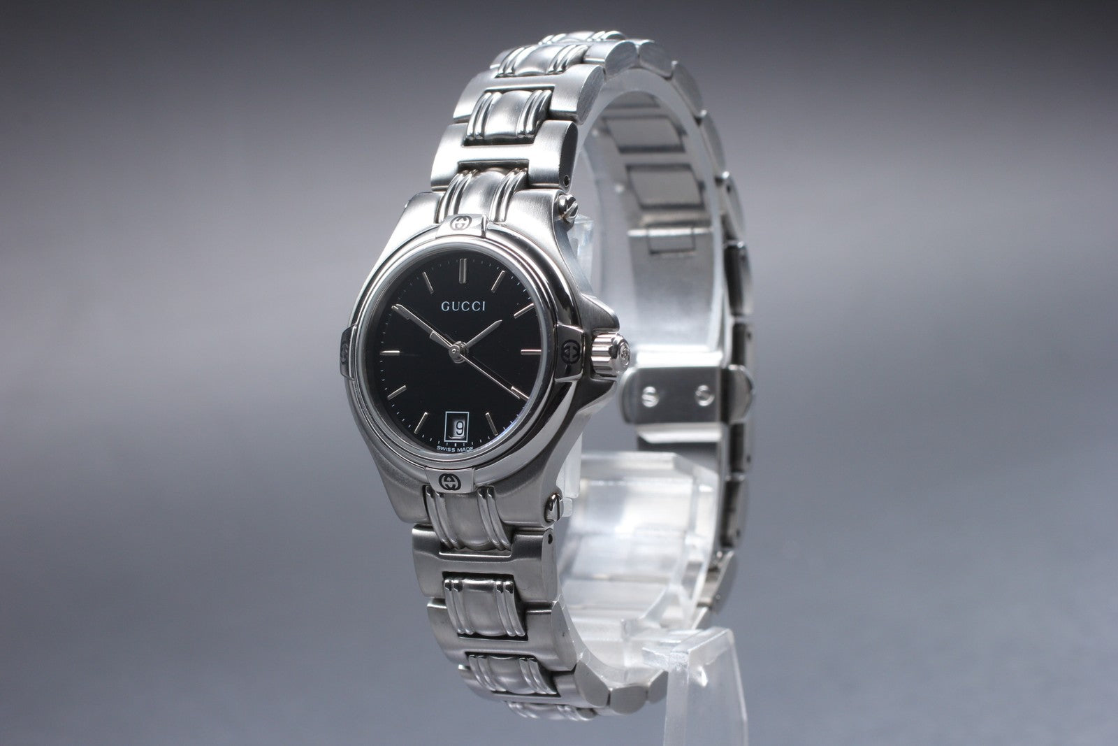 Vintage [Near MINT- Box] Gucci 9040L Black Dial Silver Women’s Quartz Watch