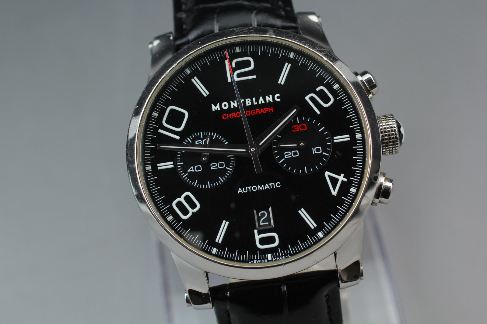 MONTBLANC Timewalker 7069 Automatic Chronograph Black Men's Watch 43mm JAPAN