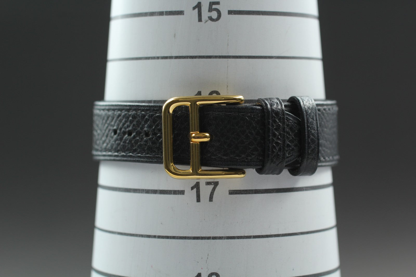 [Exc+5] HERMES H Watch HH1.201 Gold Black "A" 21mm Woman's Watch Quartz JAPAN