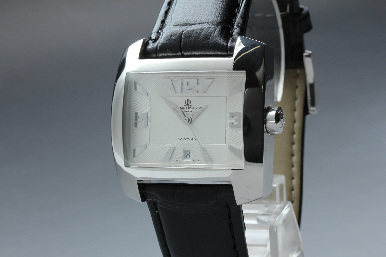 Baume & Mercier Hampton 65394 Automatic Silver Date Men's Watch 37mm JAPAN Box