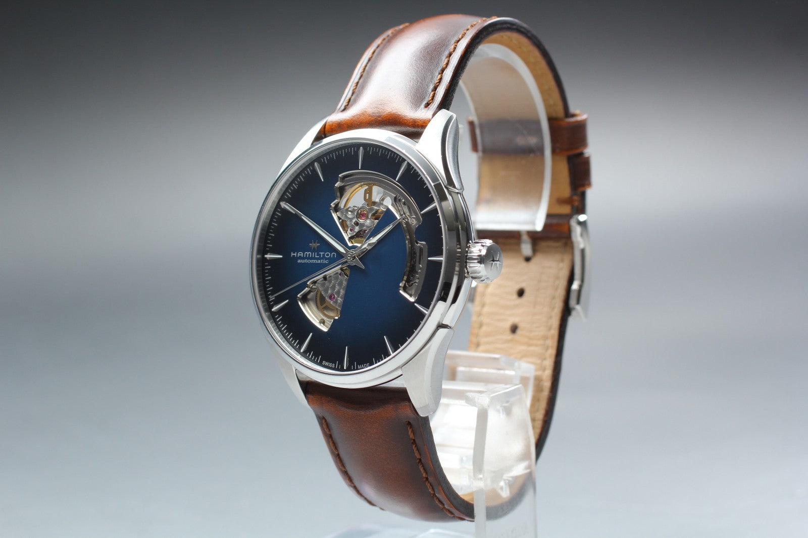 HAMILTON Jazzmaster Open Heart H326750 Blue Brown 39mm AT Men's Watch [Box]