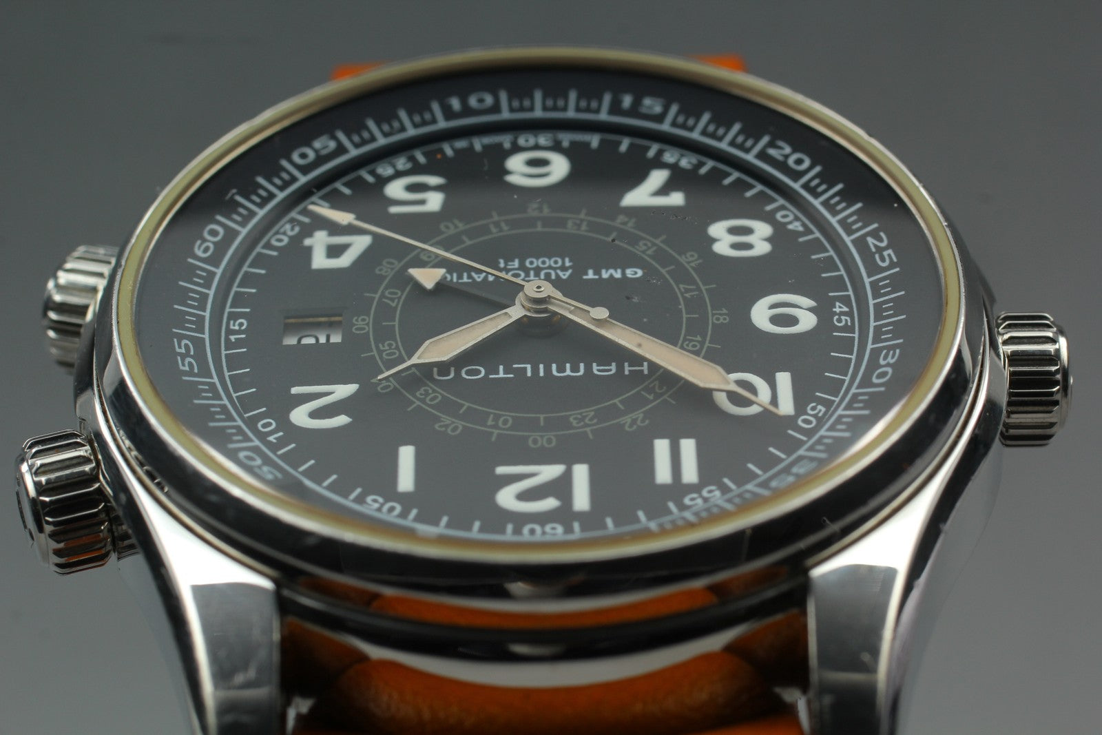 Hamilton Khaki UTC H775050 GMT Automatic Black Men's Watch 43mm JAPAN Box