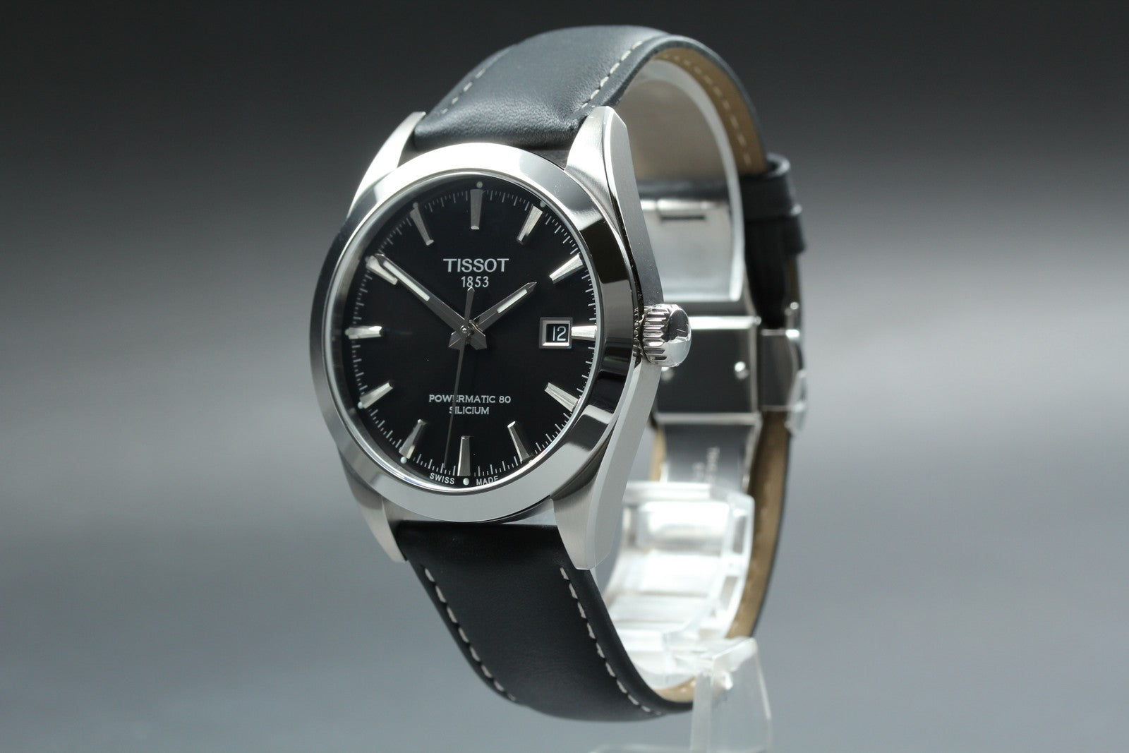 TISSOT Gentleman T127407A Automatic Date Black Dial Men's Watch 40mm JAPAN Box
