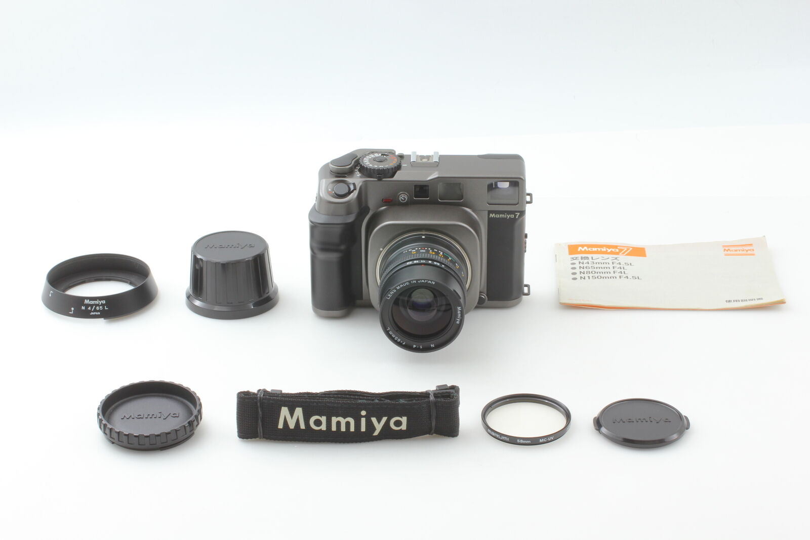 [MINT w/Strap Hood] Mamiya 7 6x7 Film Camera + N 65mm f4 L Lens From JAPAN