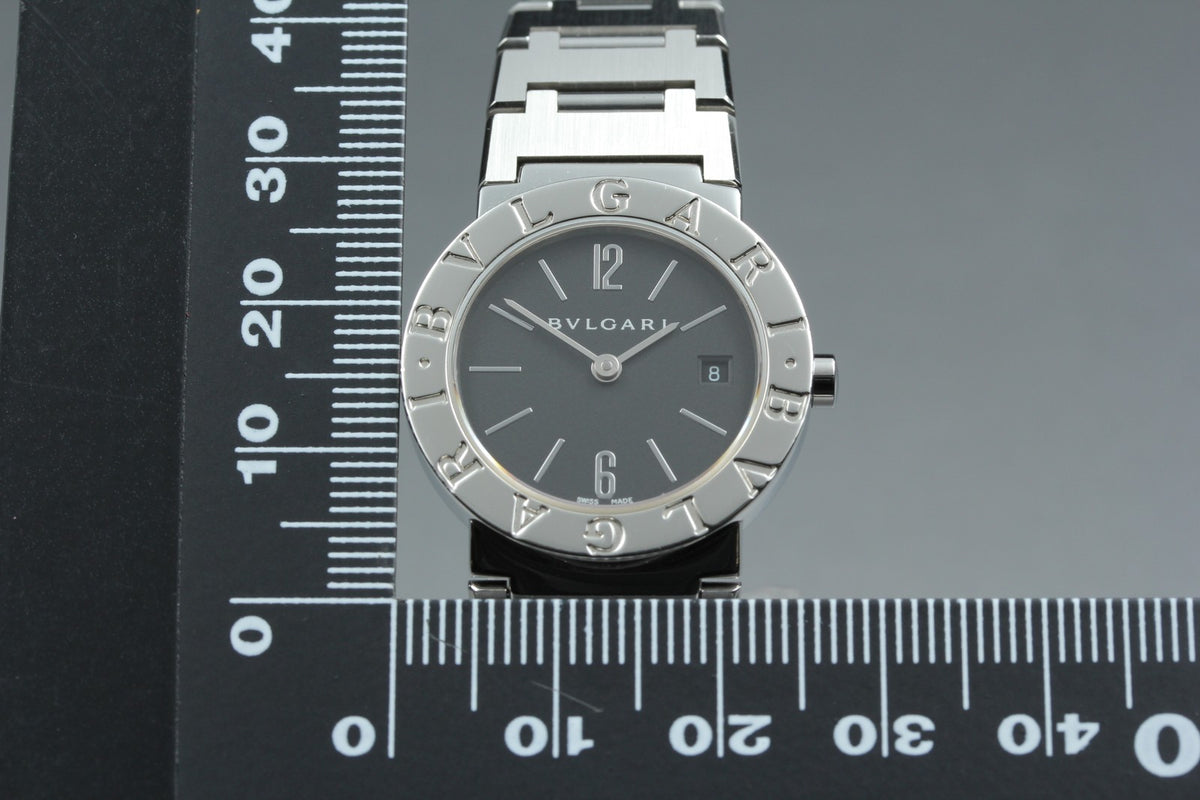 BVLGARI BB26SS Black Dial Quartz Date Women’s Watch 26mm Used From JAPAN w/Pouch