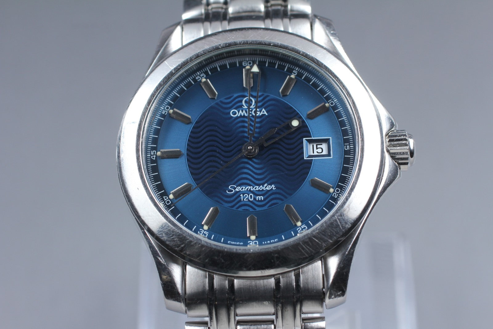 Overhauled[Exc+5] OMEGA Seamaster 120m 2511.81 Cal.1538 36mm Blue Qz Men's Watch