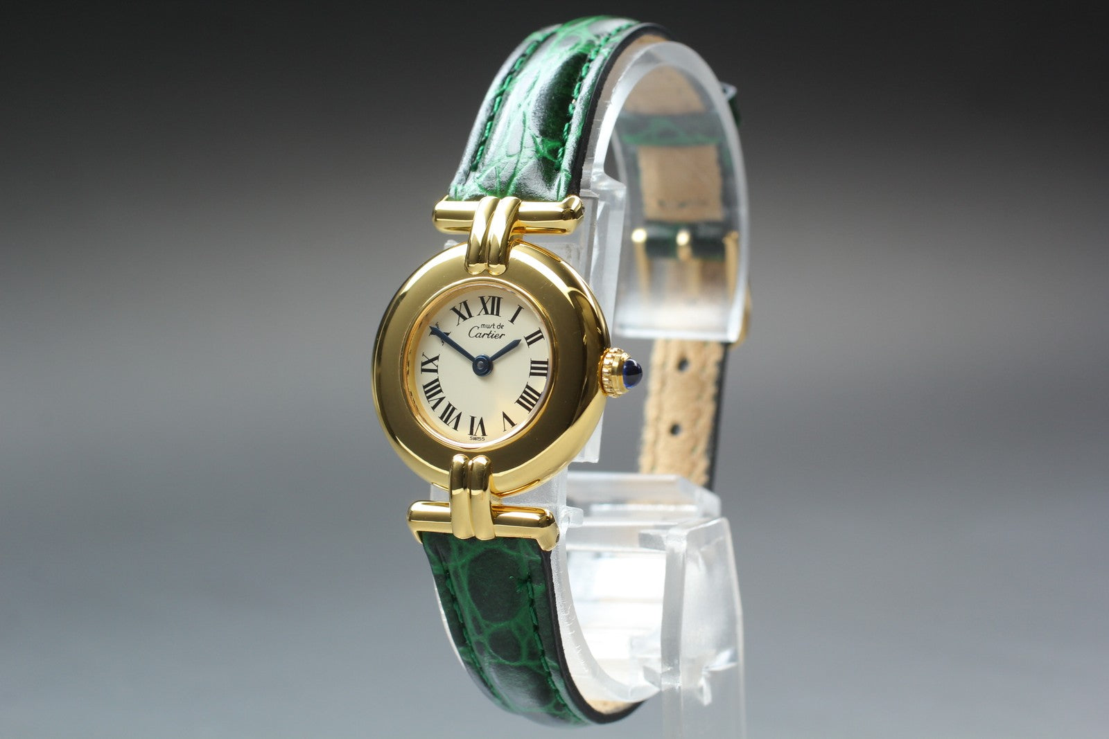 Vintage [Near MINT- Pouch] Cartier Must Colisee Vermeil 1902 Women's Qz Watch