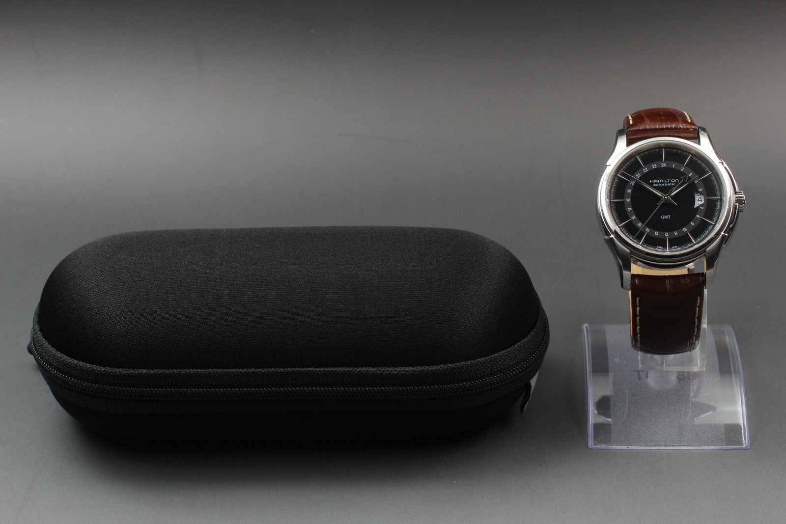 Exc+5* Hamilton Jazzmaster Traveler GMT Automatic Black Men's Watch 42mm JAPAN